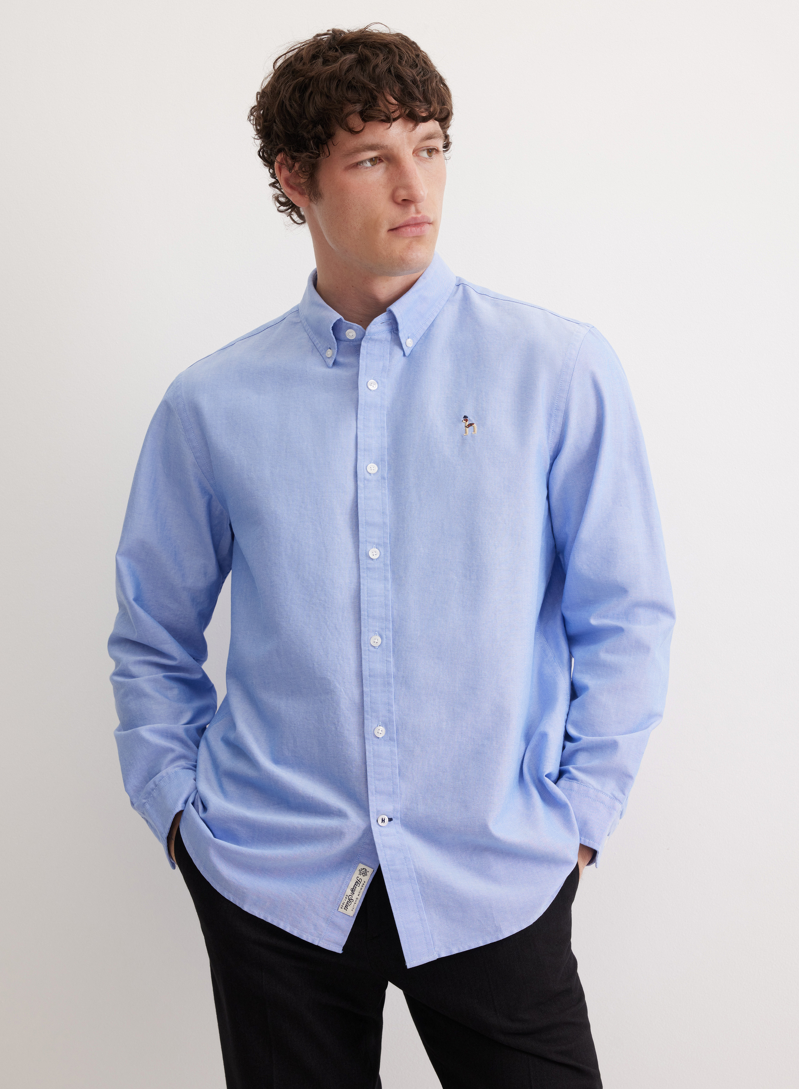 Хлопковая рубашка с фигурным низом - основное изображение товара