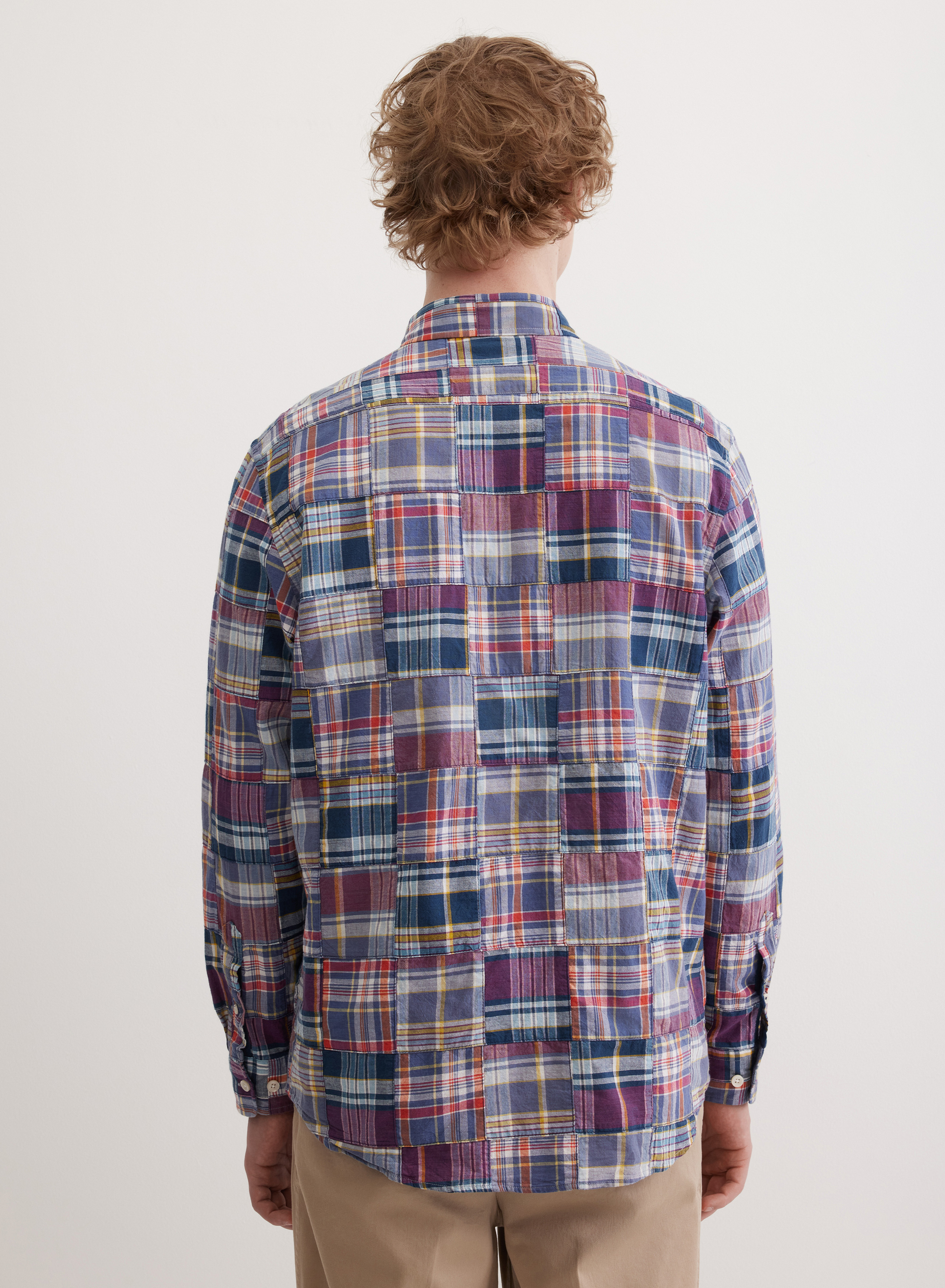 Рубашка прямого силуэта в крупную клетку - основное изображение товара