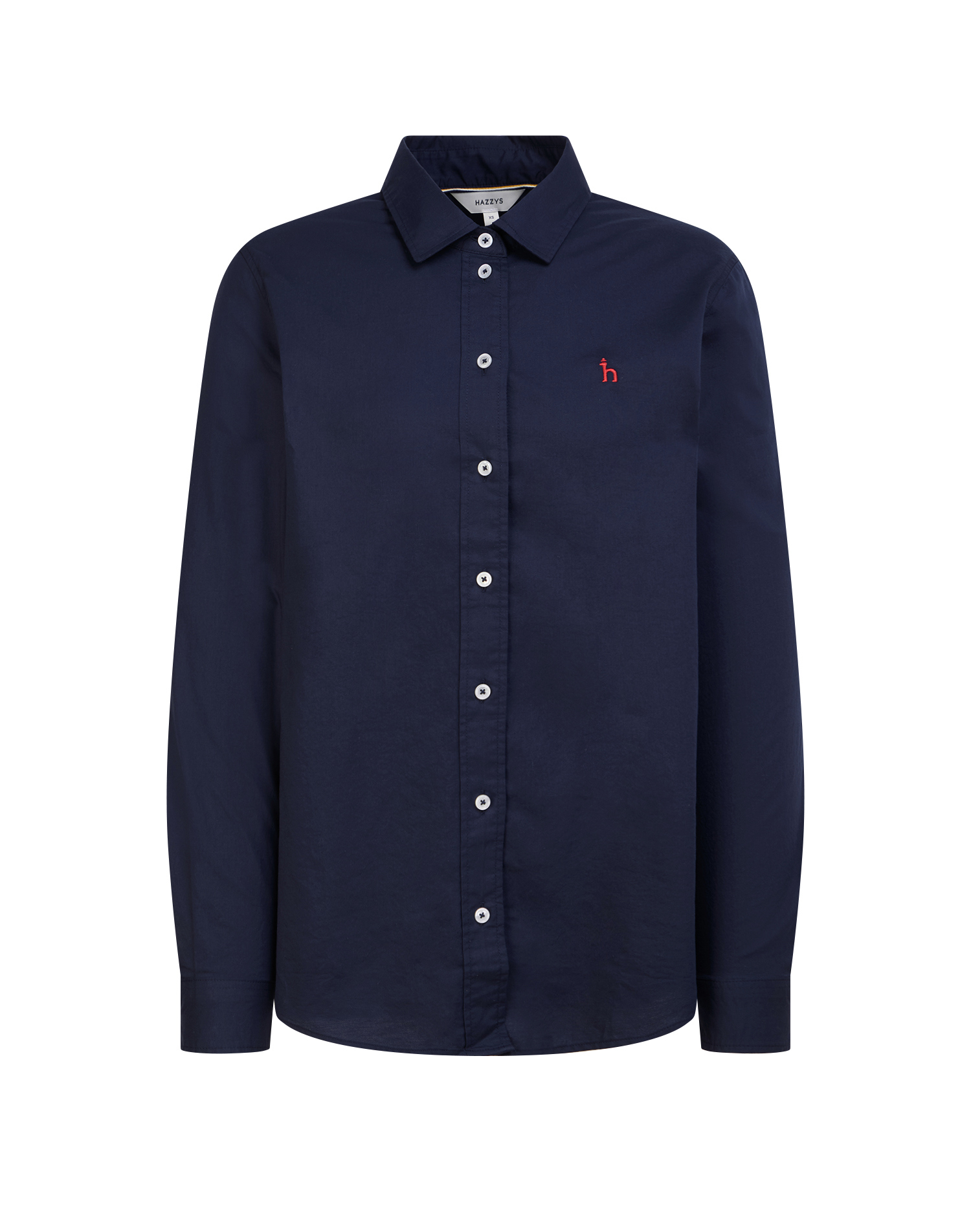 Однотонная хлопковая рубашка с фигурным низом - основное изображение товара