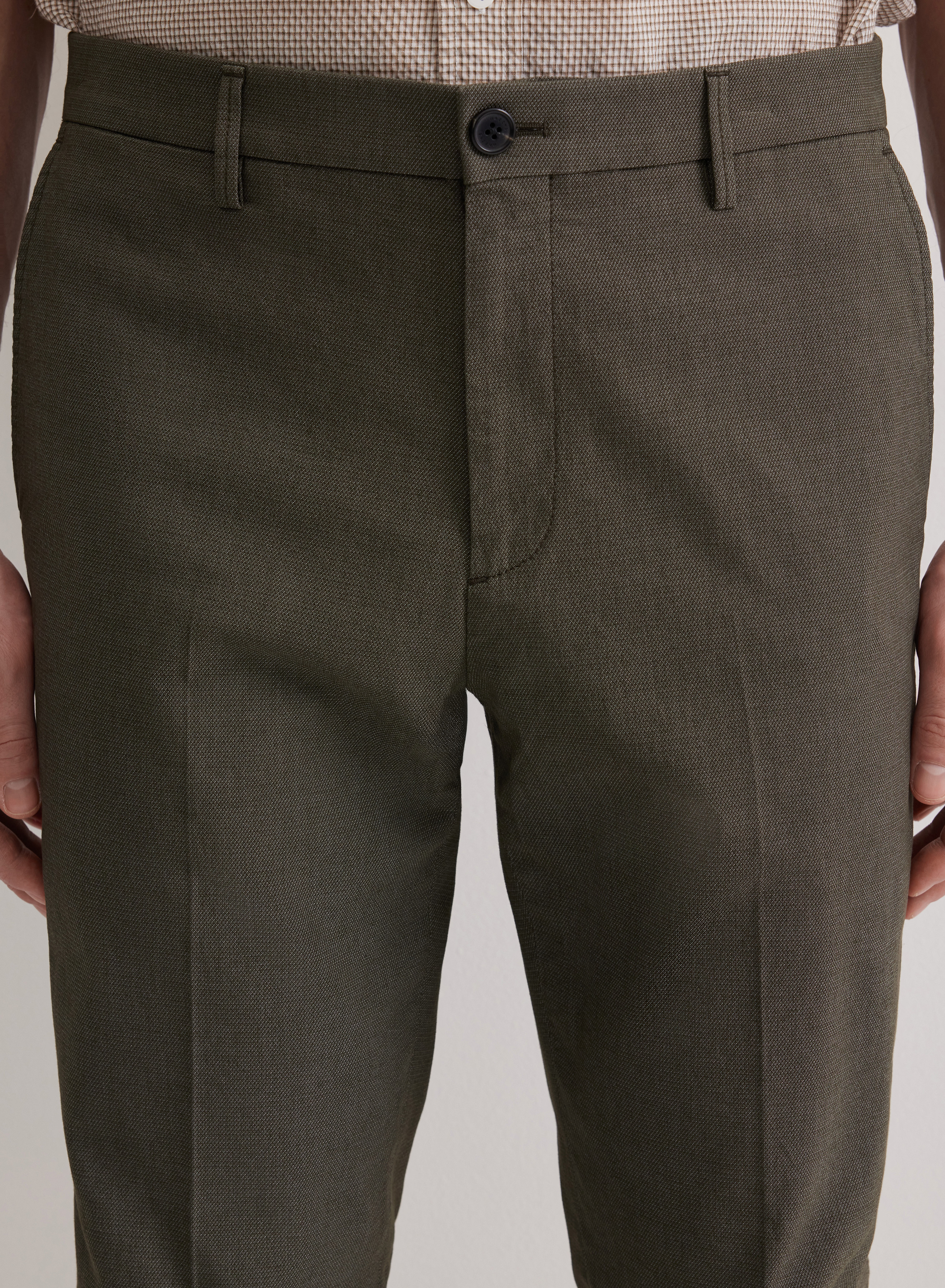 Брюки свободного прямого кроя со складками  - основное изображение товара