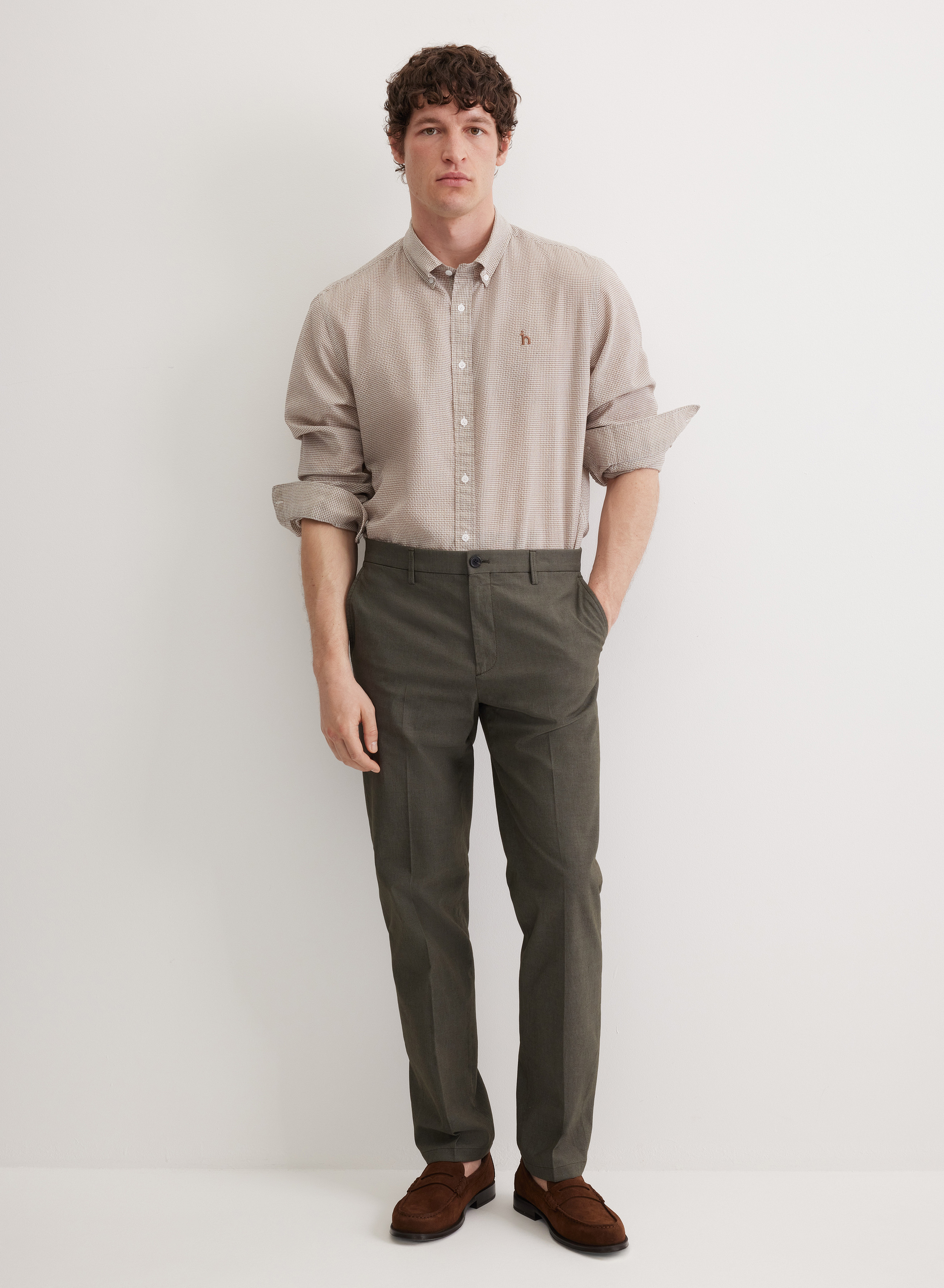 Удлиненная рубашка прямого кроя  - основное изображение товара