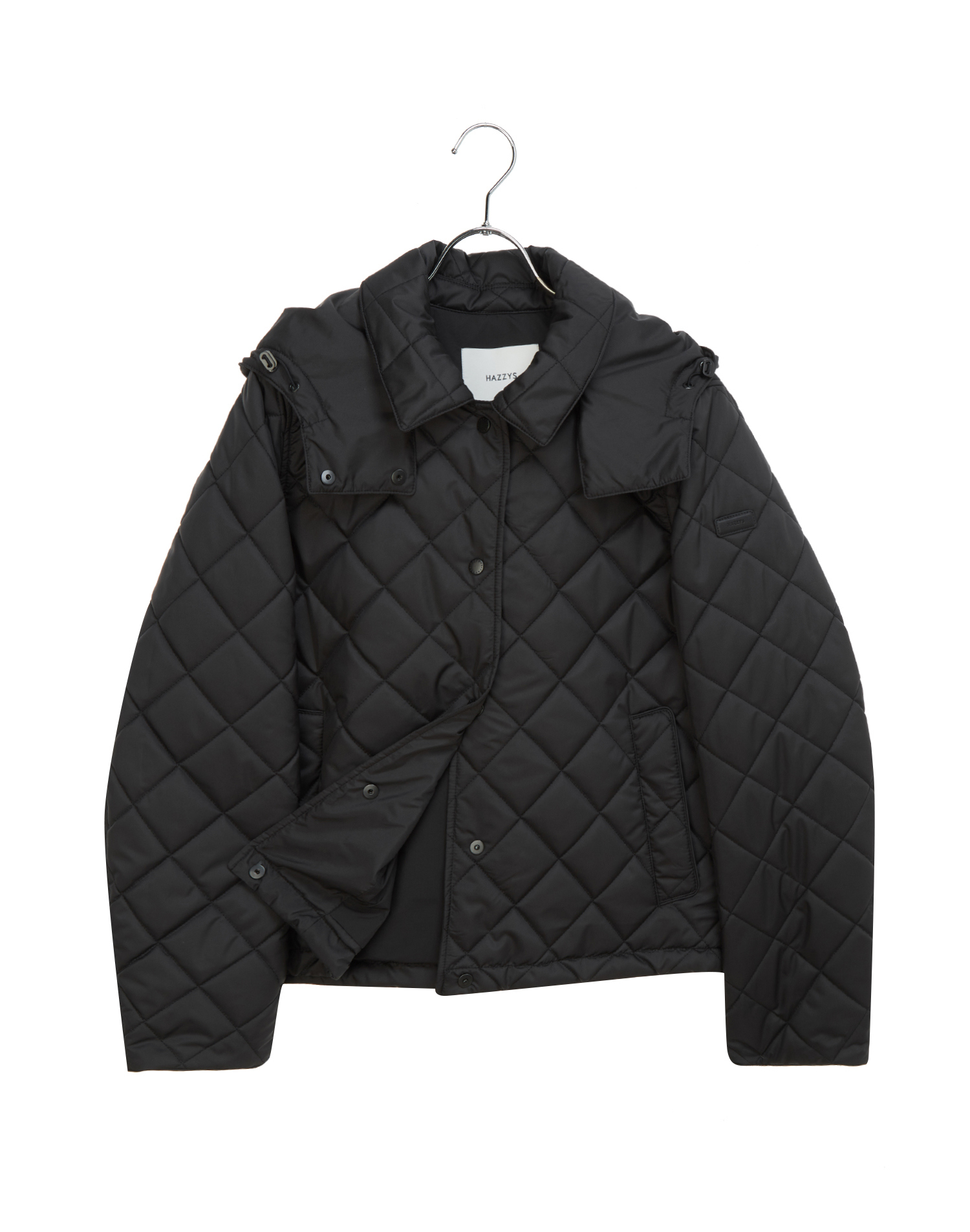 Стеганая куртка А-силуэта с объемным капюшоном - основное изображение товара