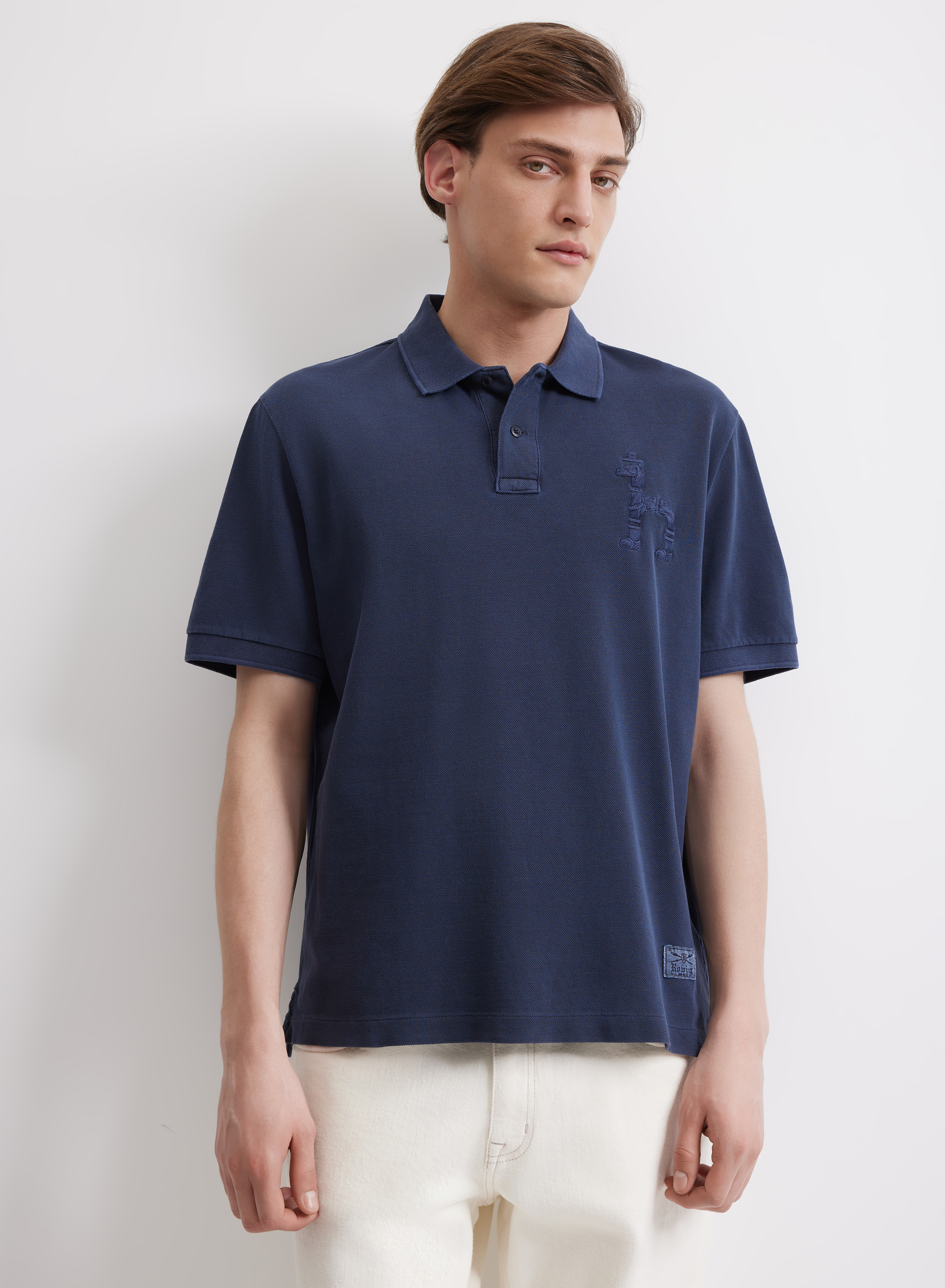 Классическое поло с вышивкой - основное изображение товара