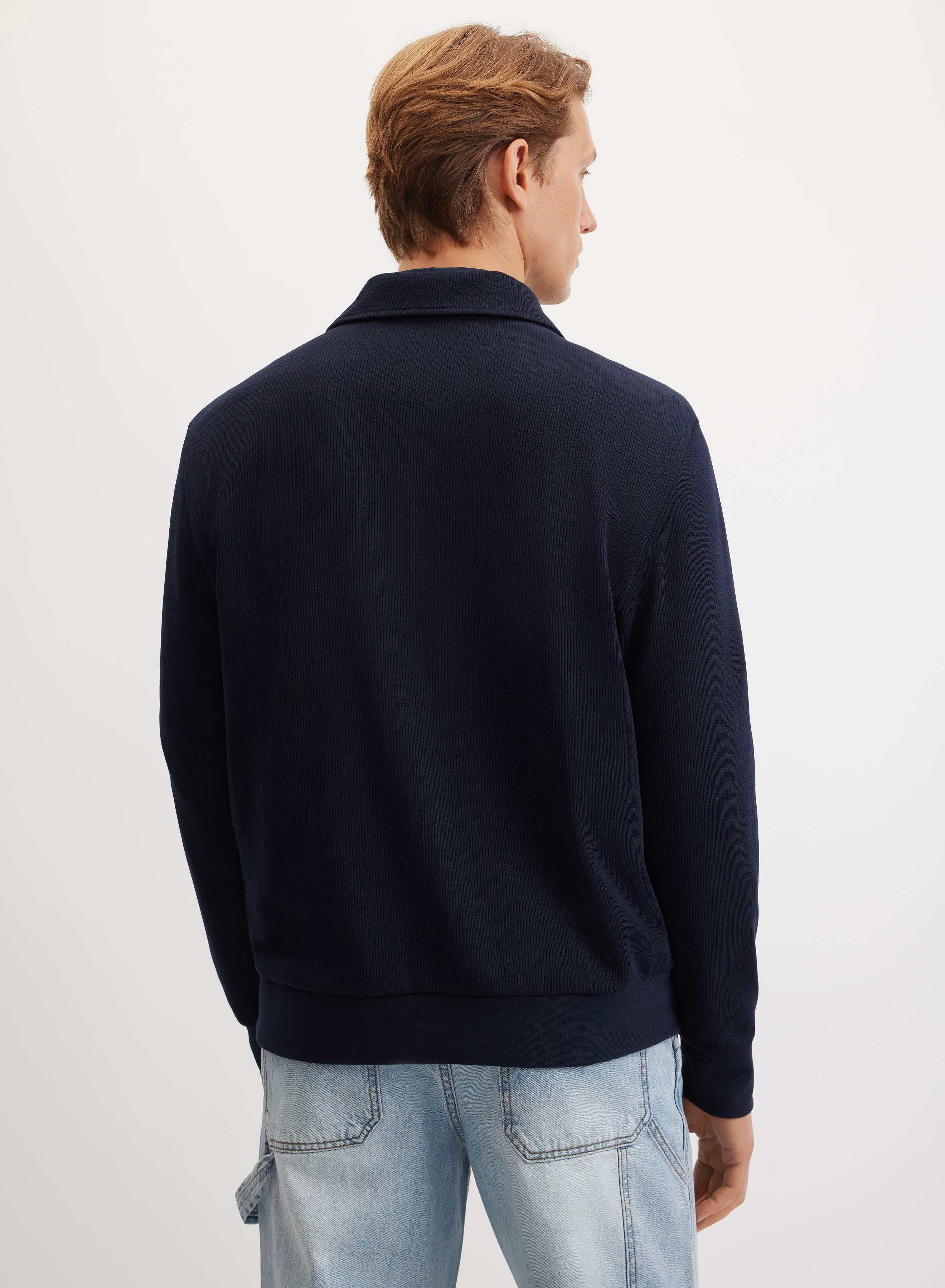 Хлопковое поло с длинным рукавом - основное изображение товара