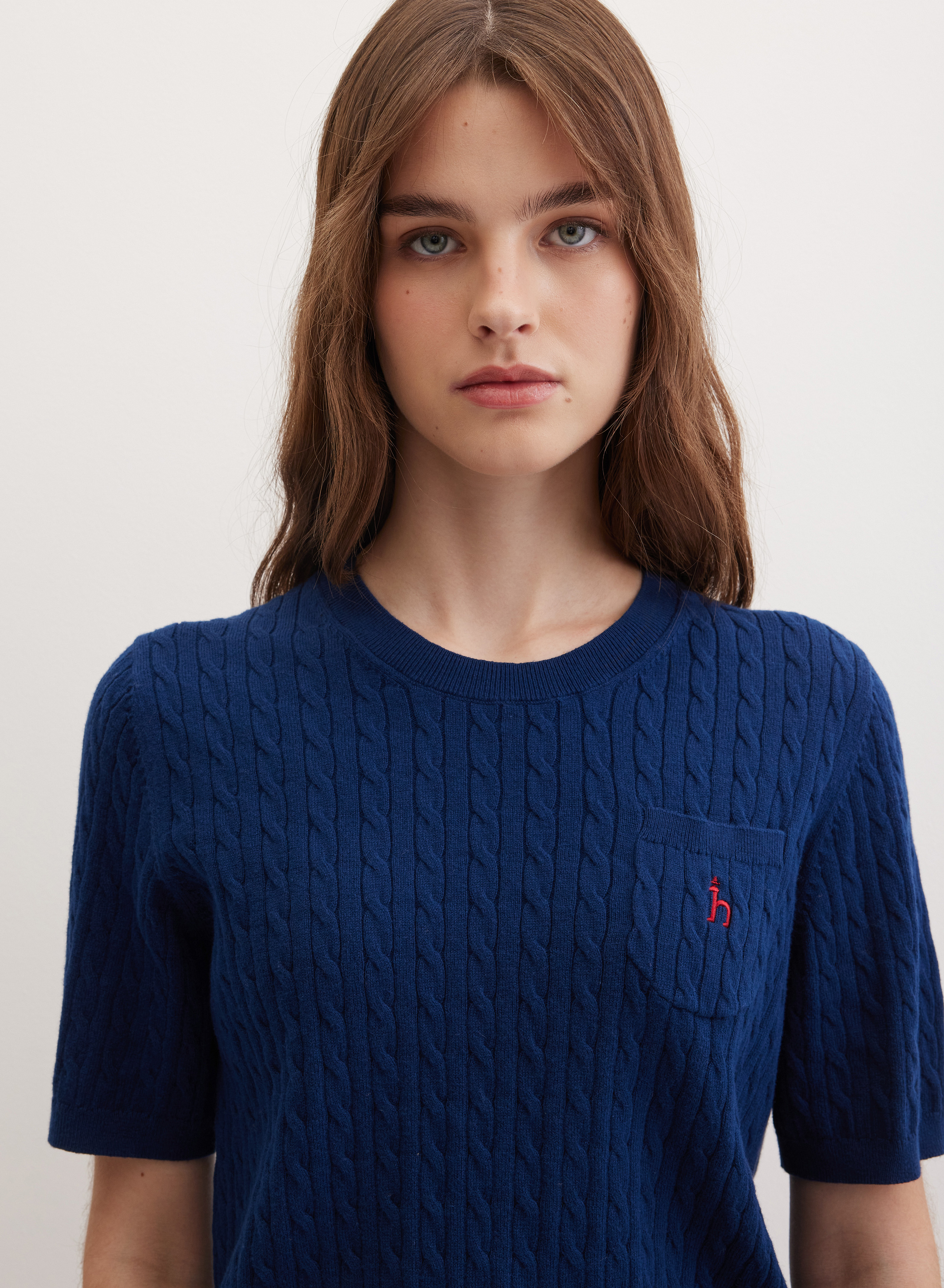 Базовая футболка из вязаного трикотажа - основное изображение товара