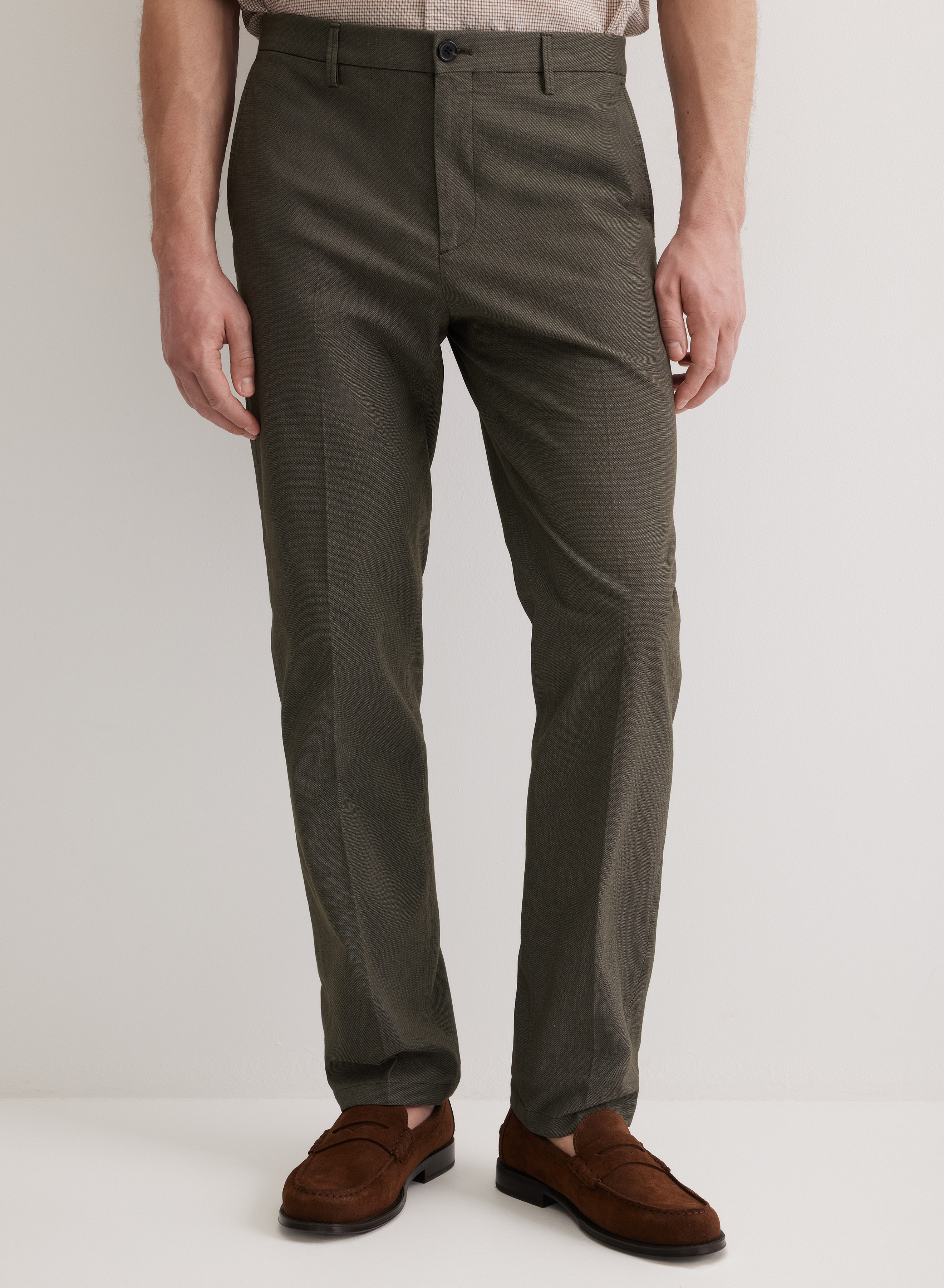 Брюки свободного прямого кроя со складками  - основное изображение товара