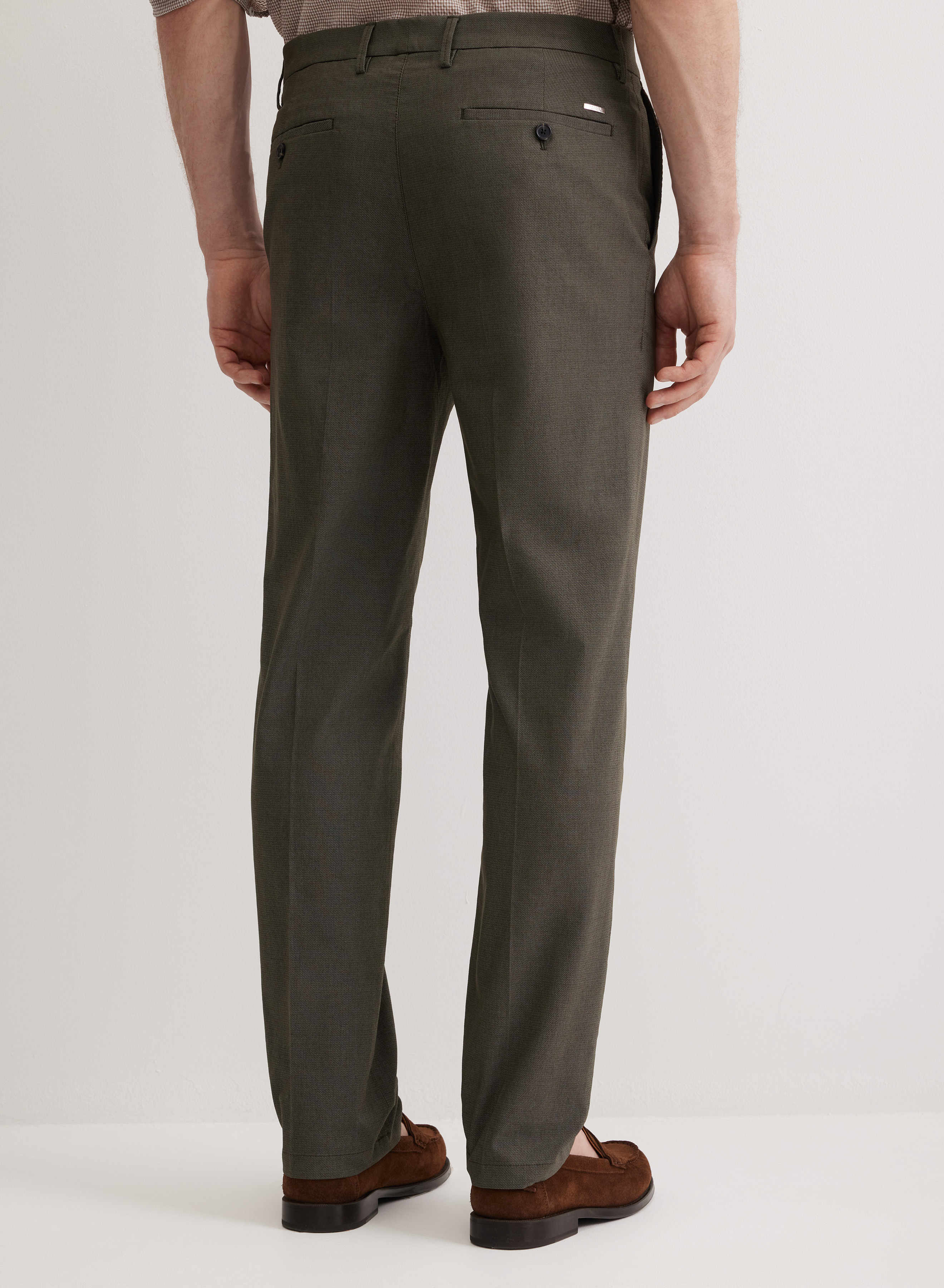 Брюки свободного прямого кроя со складками  - основное изображение товара