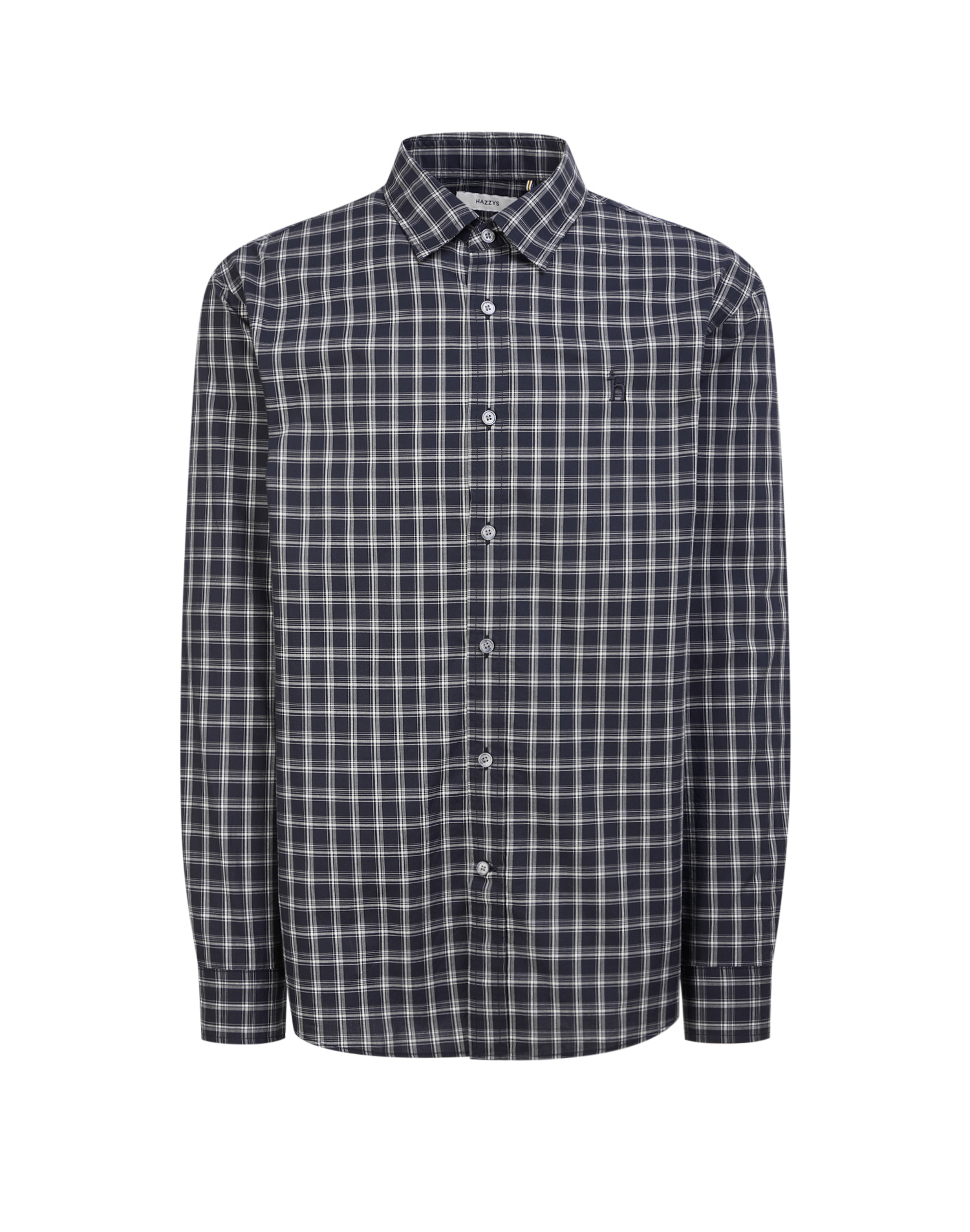 Клетчатая рубашка с отложным воротником на стойке - основное изображение товара