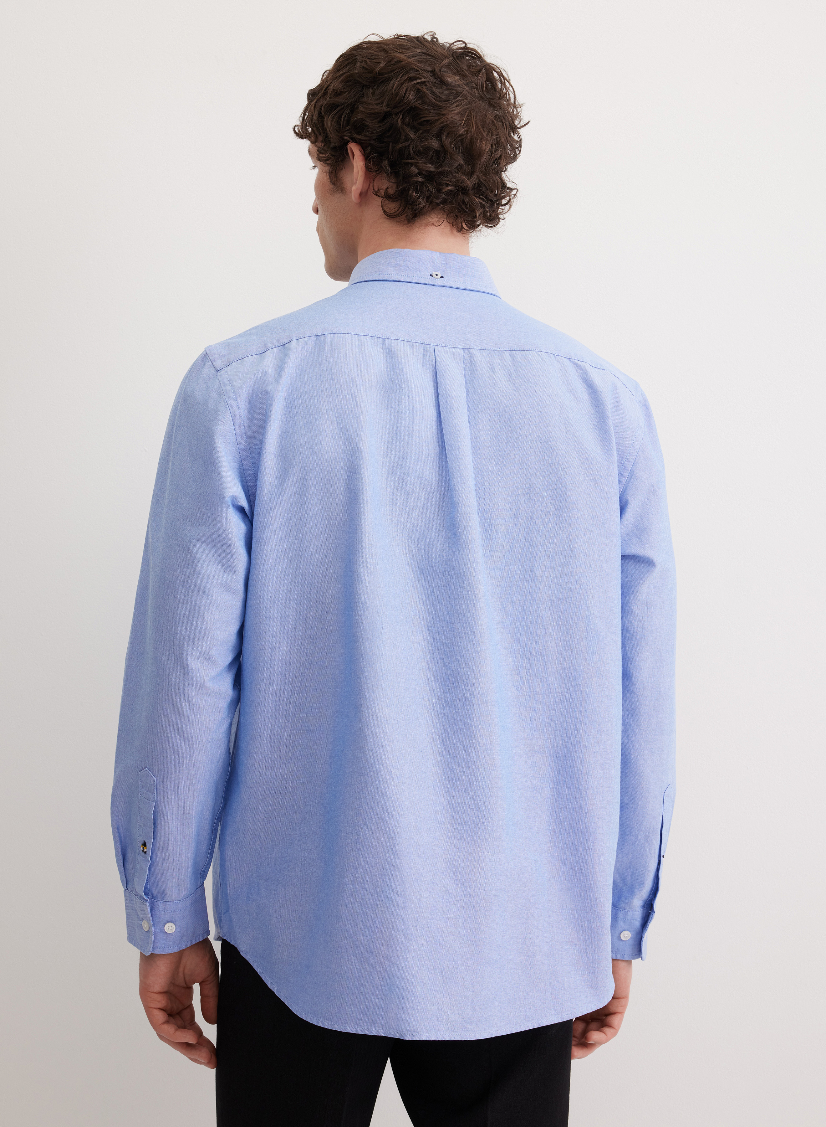 Хлопковая рубашка с фигурным низом - основное изображение товара