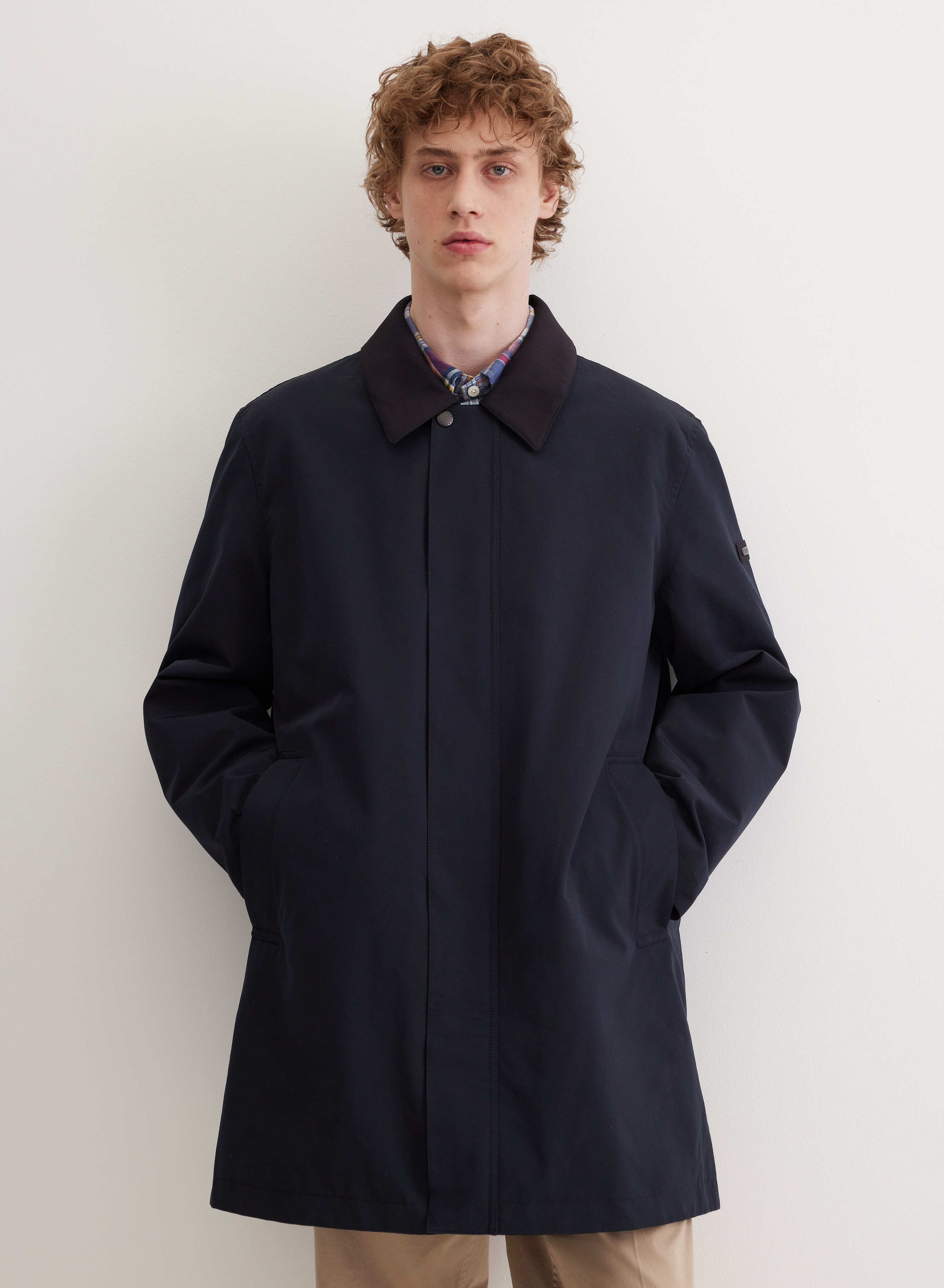 Плащ на молнии с отложным воротником и подстежкой - основное изображение товара