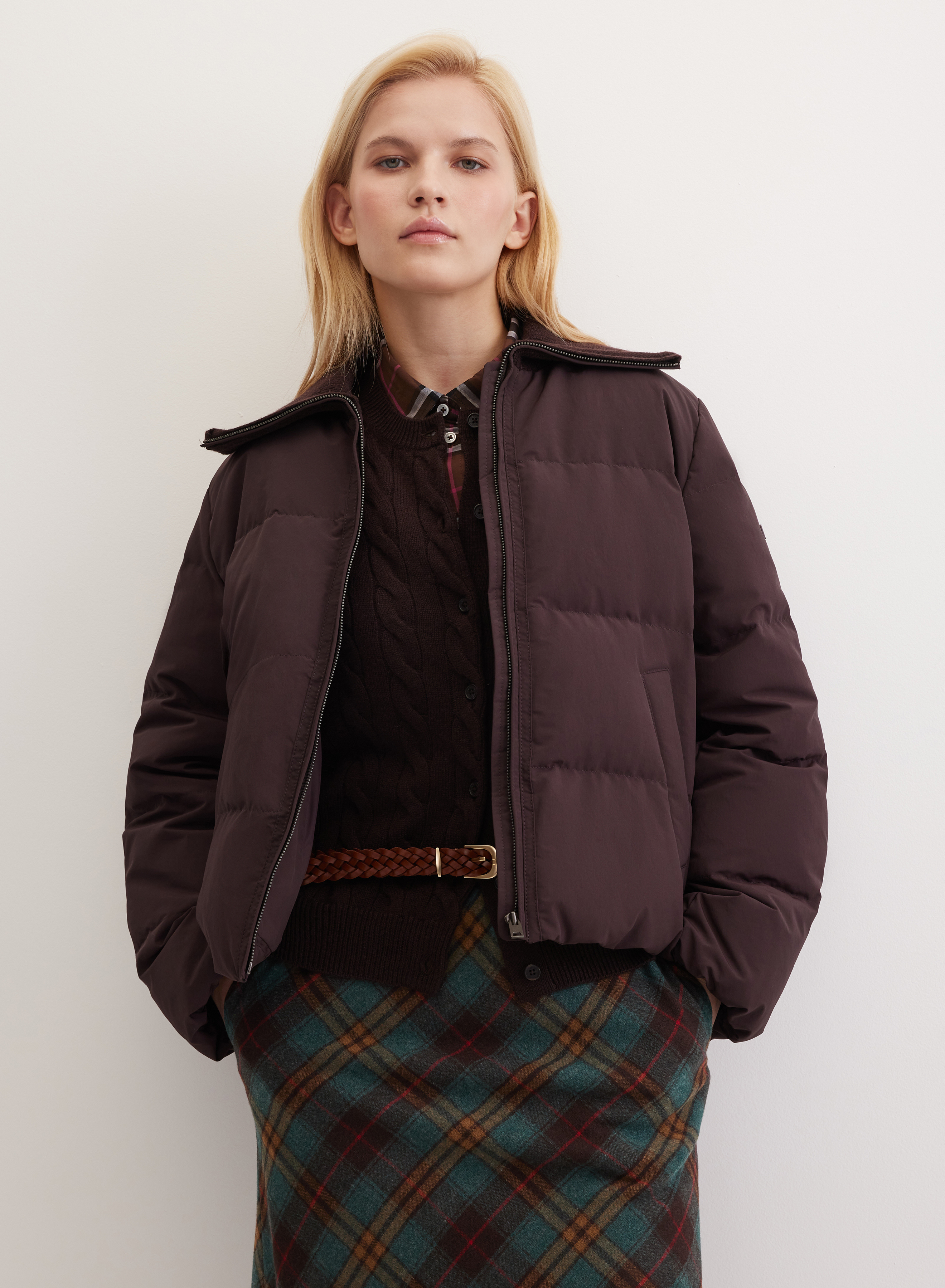 Объемный пуховик с дутыми рукавами - основное изображение товара