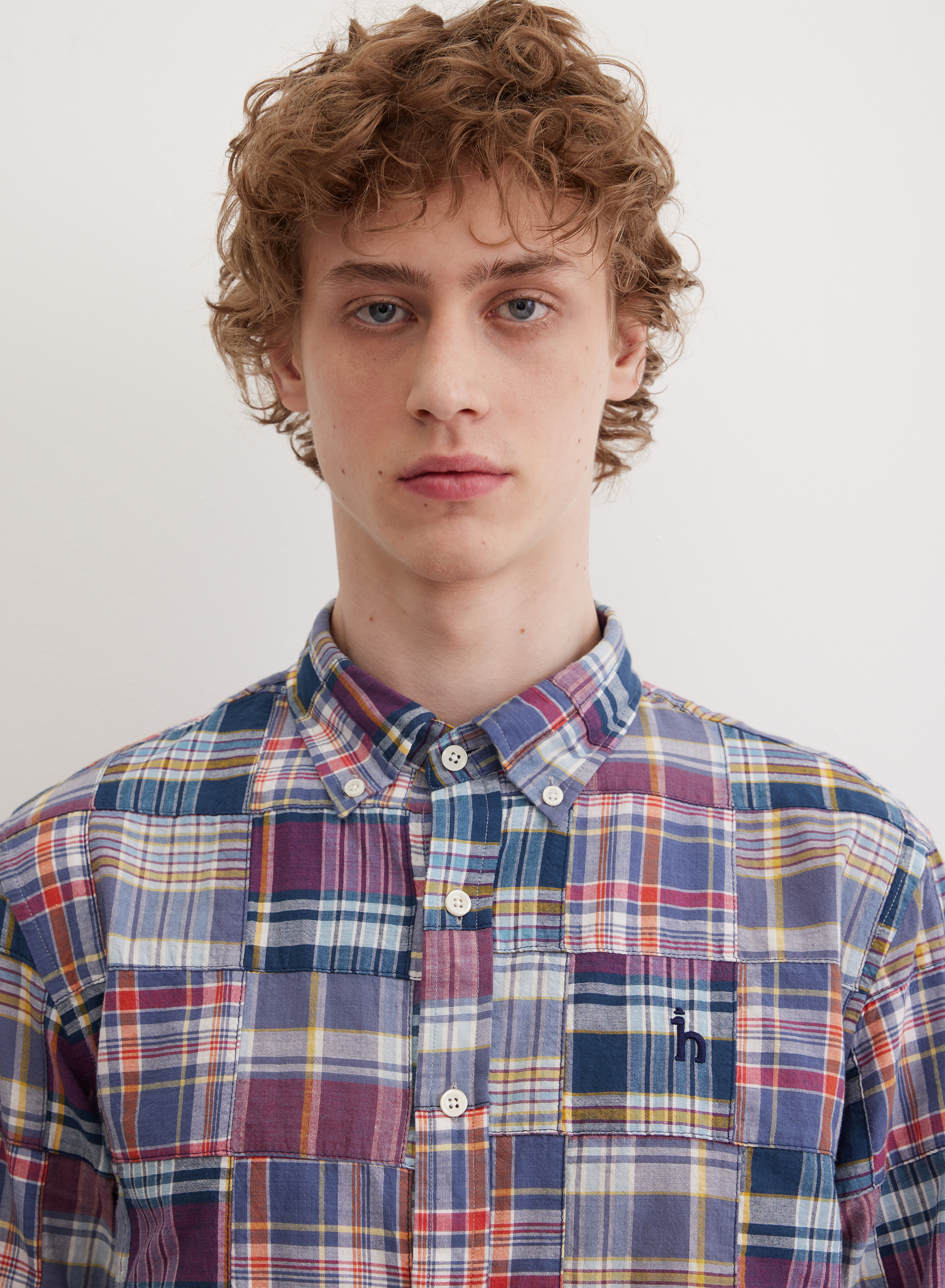 Рубашка прямого силуэта в крупную клетку - основное изображение товара