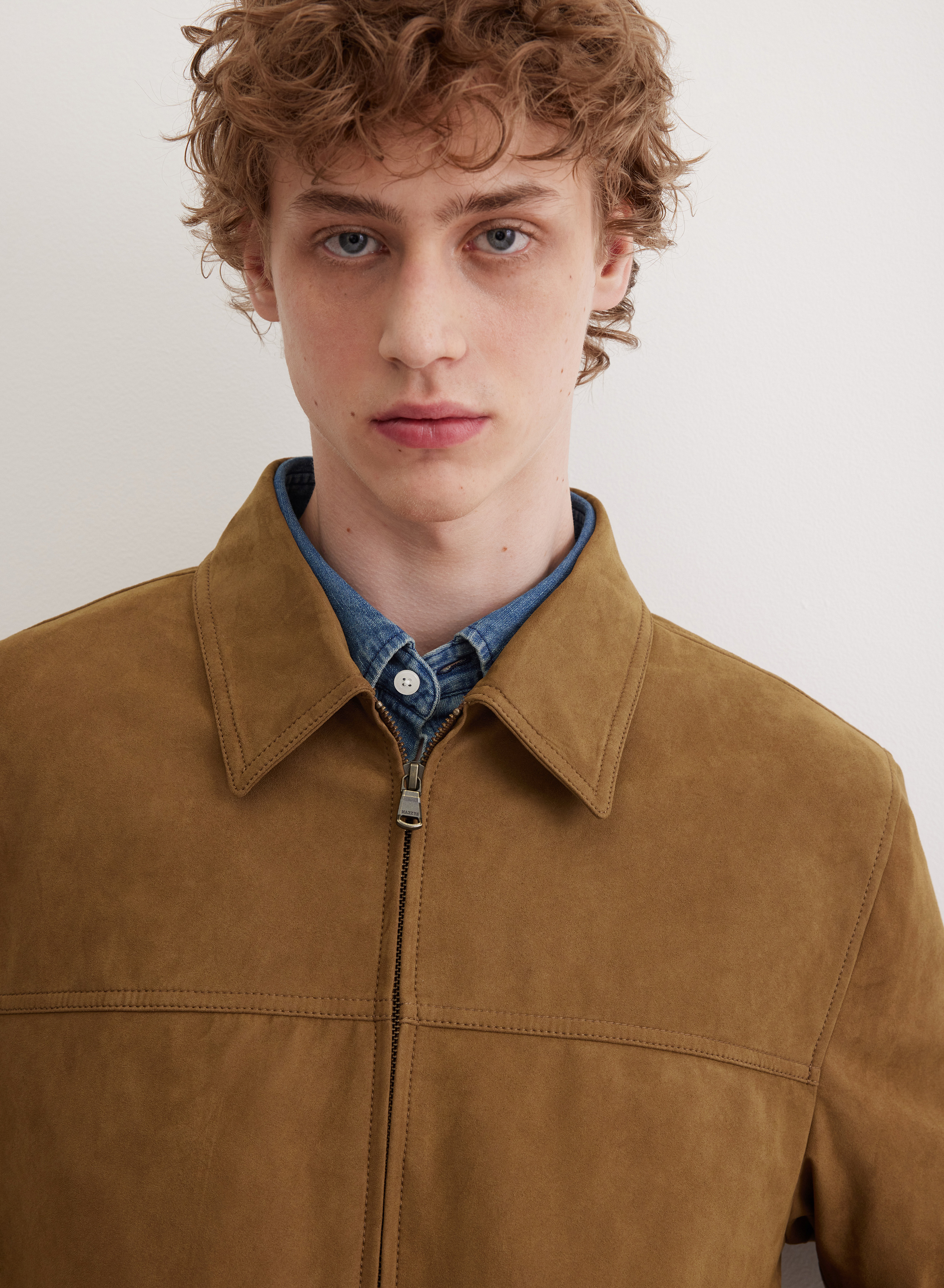 Удлиненная куртка на молнии с отложным воротником - основное изображение товара