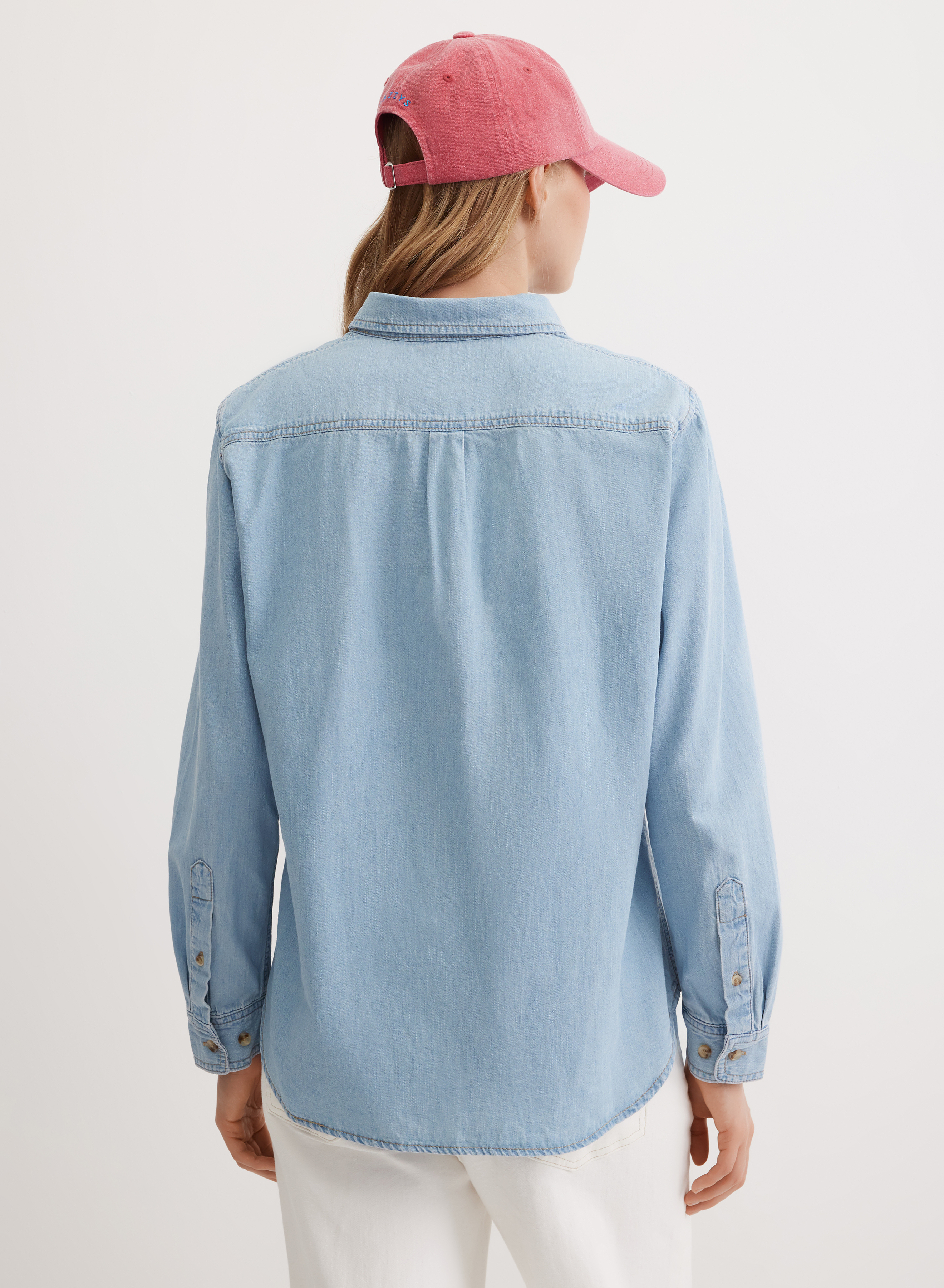 Хлопковая рубашка с контрастными пуговицами и отложным воротником - основное изображение товара