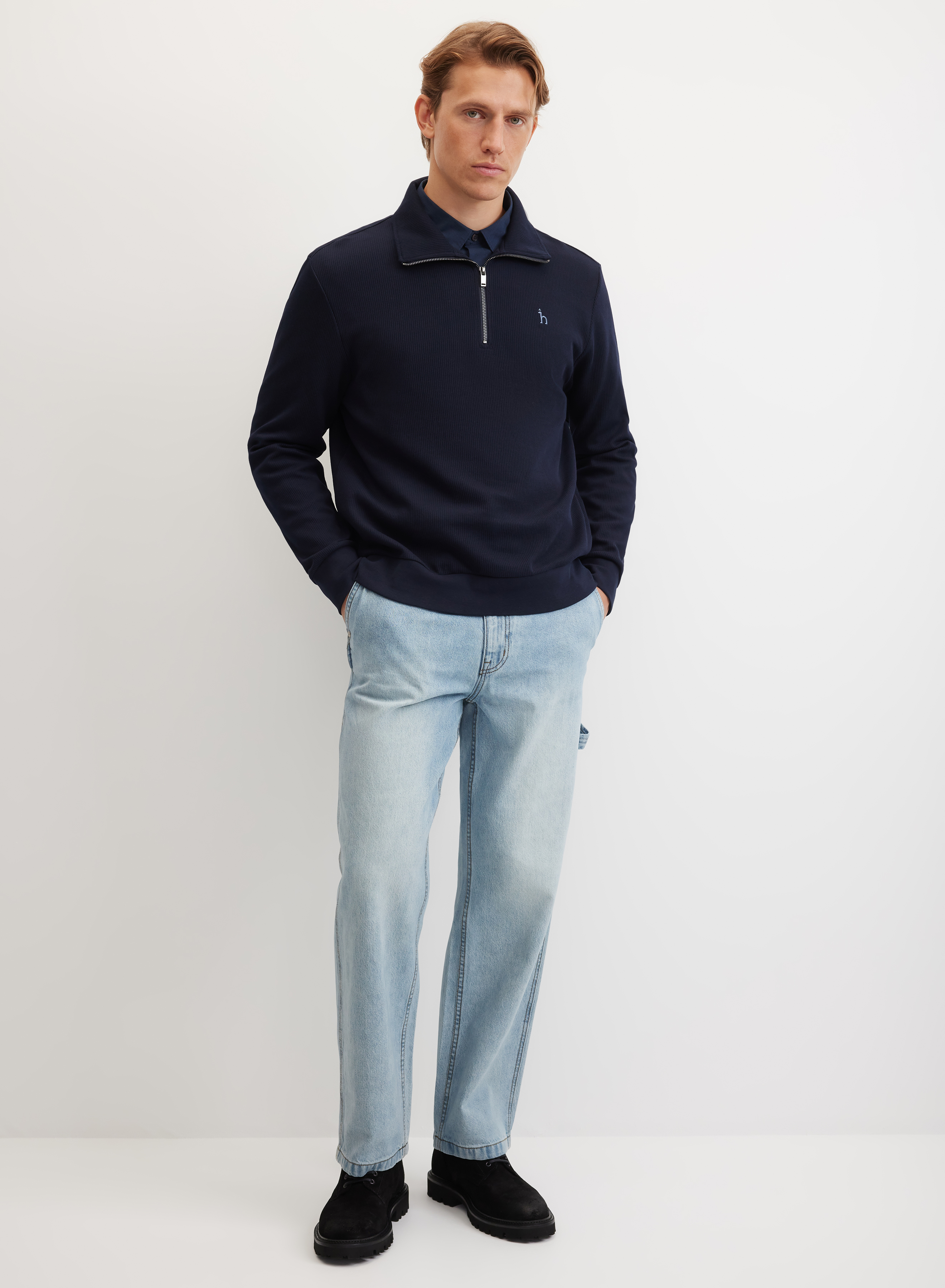 Хлопковое поло с длинным рукавом - основное изображение товара