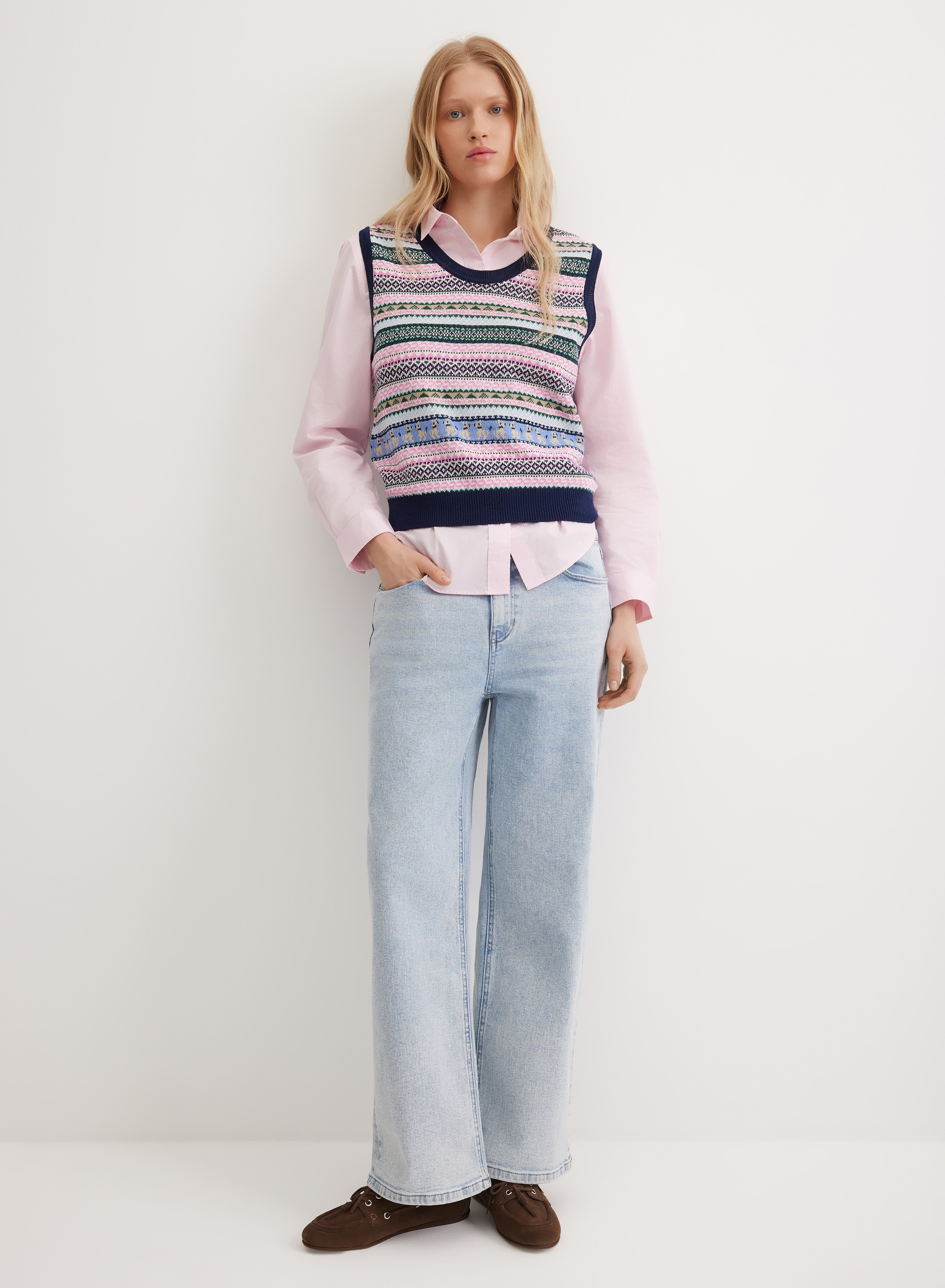 Классические прямые синие джинсы - основное изображение товара