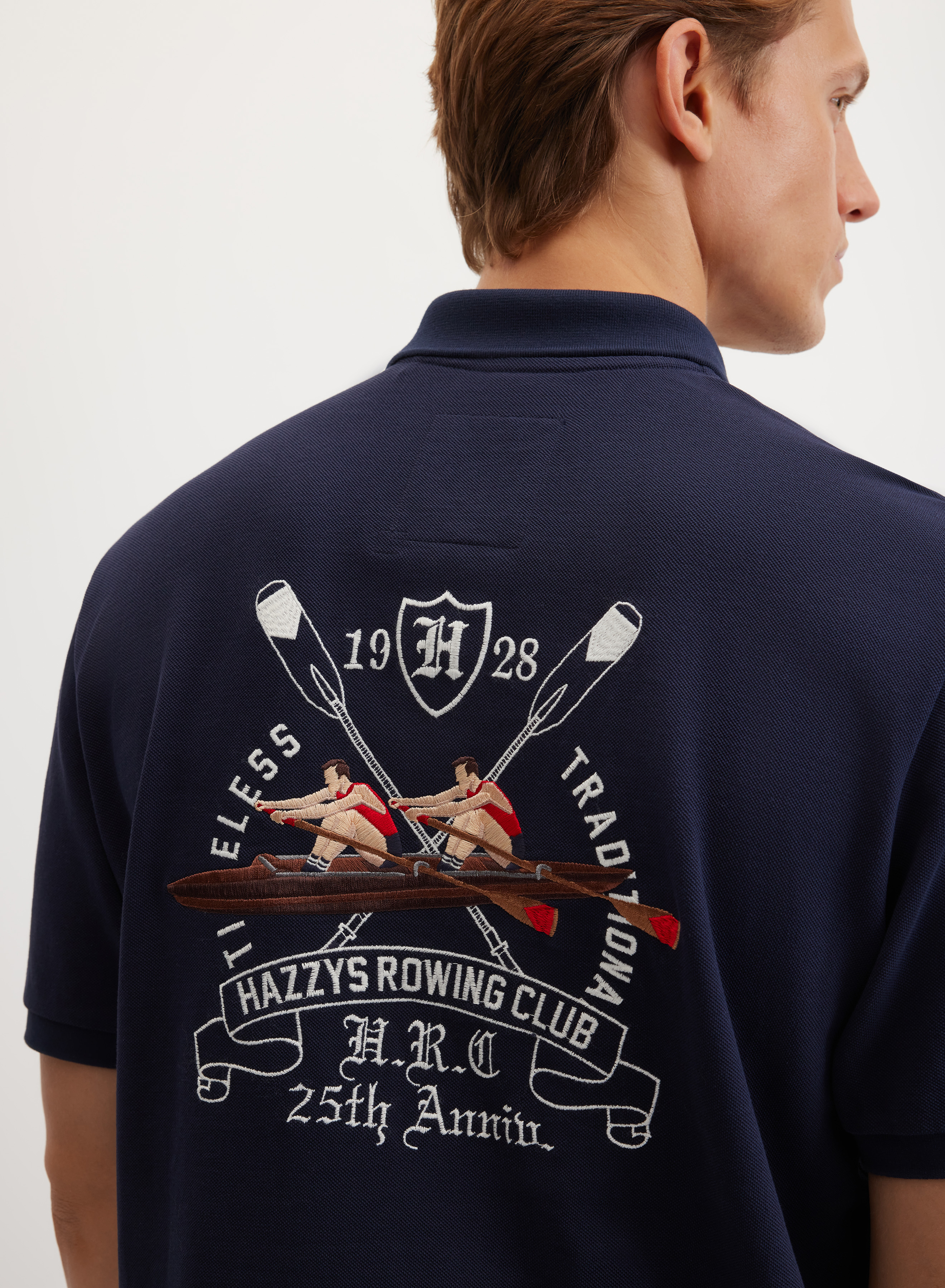 Поло с большой контрастной вышивкой - основное изображение товара