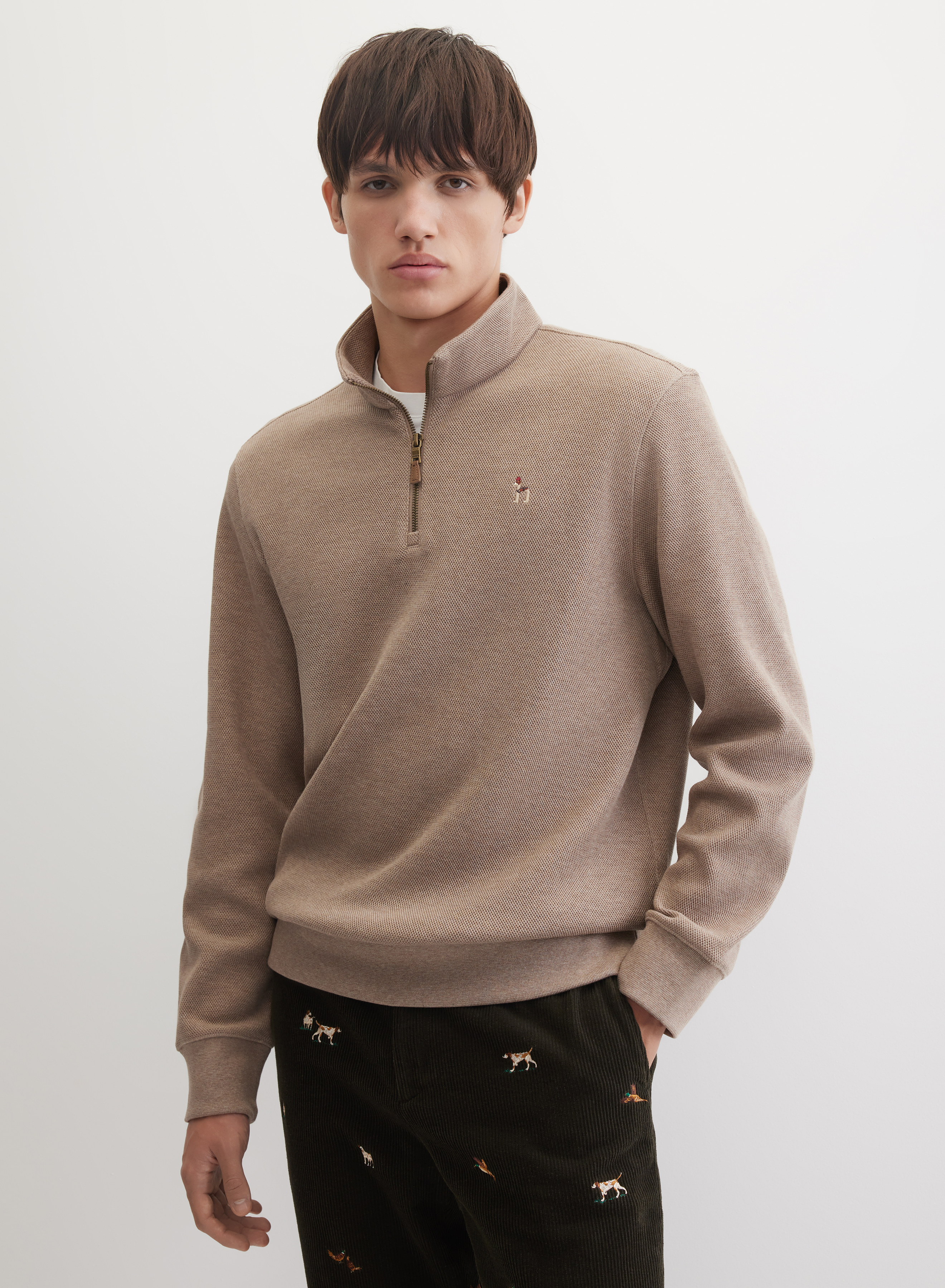 Джемпер с воротником-стойкой на молнии  - основное изображение товара