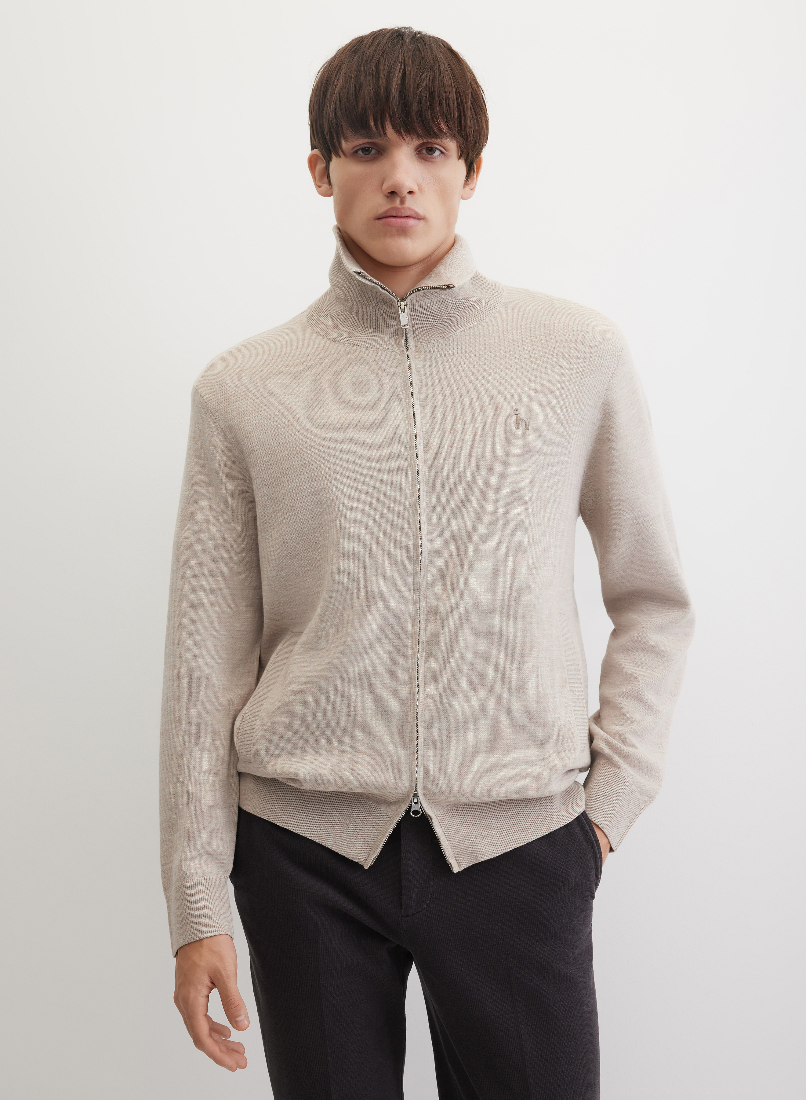 Кардиган свободного кроя с застежкой на молнии  - основное изображение товара