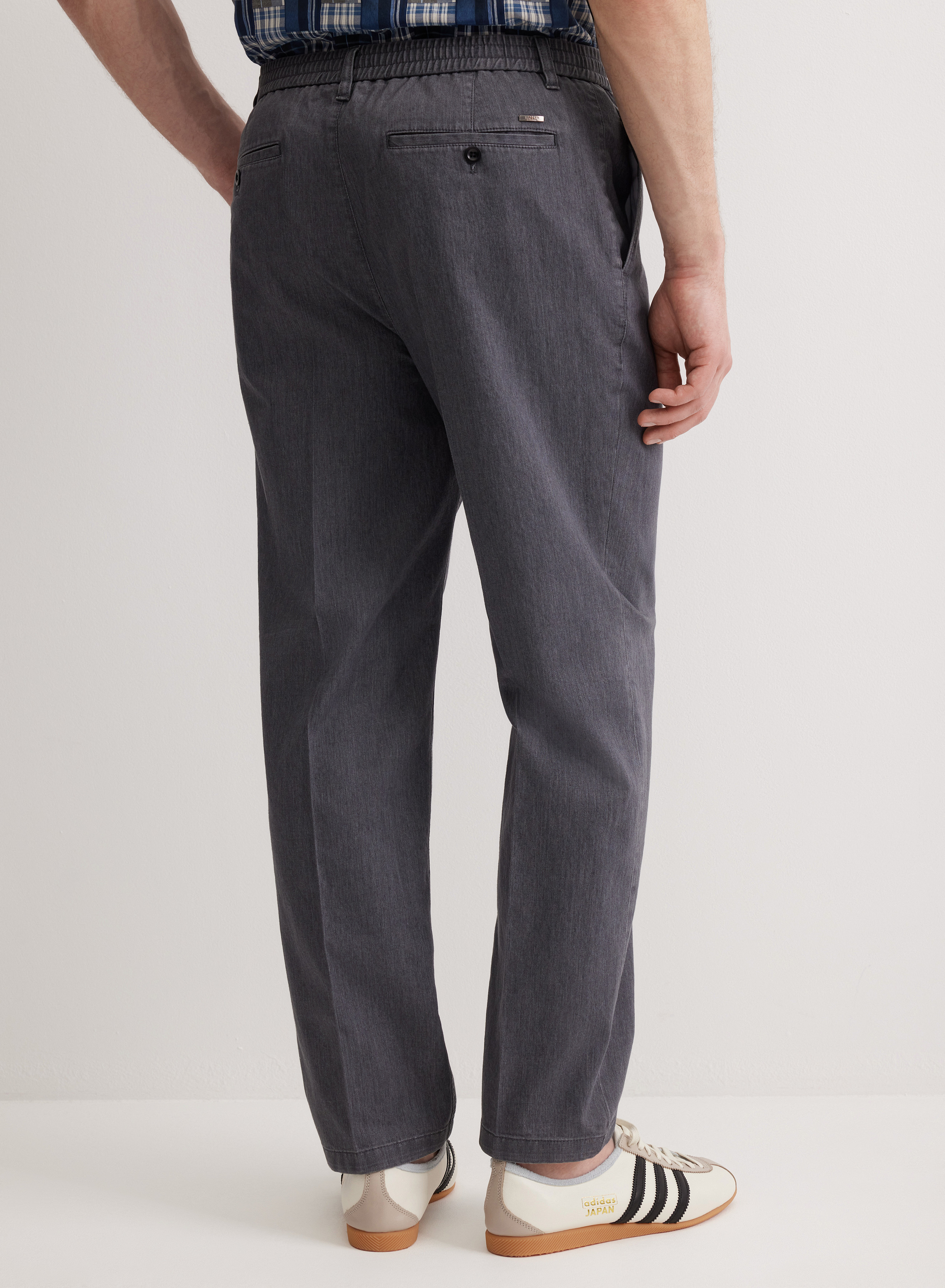 Прямые брюки с комбинированным поясом  - основное изображение товара