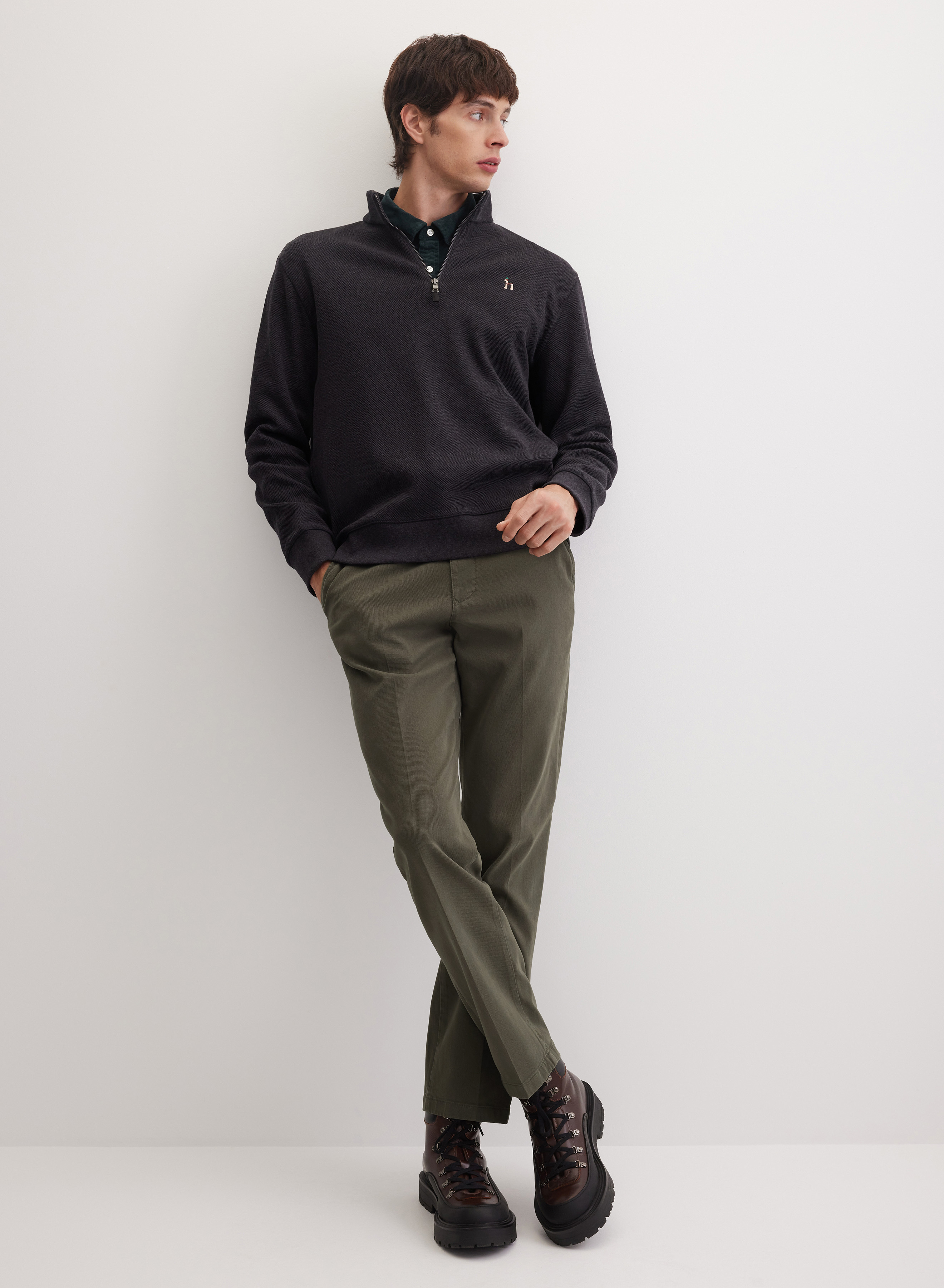 Джемпер с воротником-стойкой на молнии - основное изображение товара