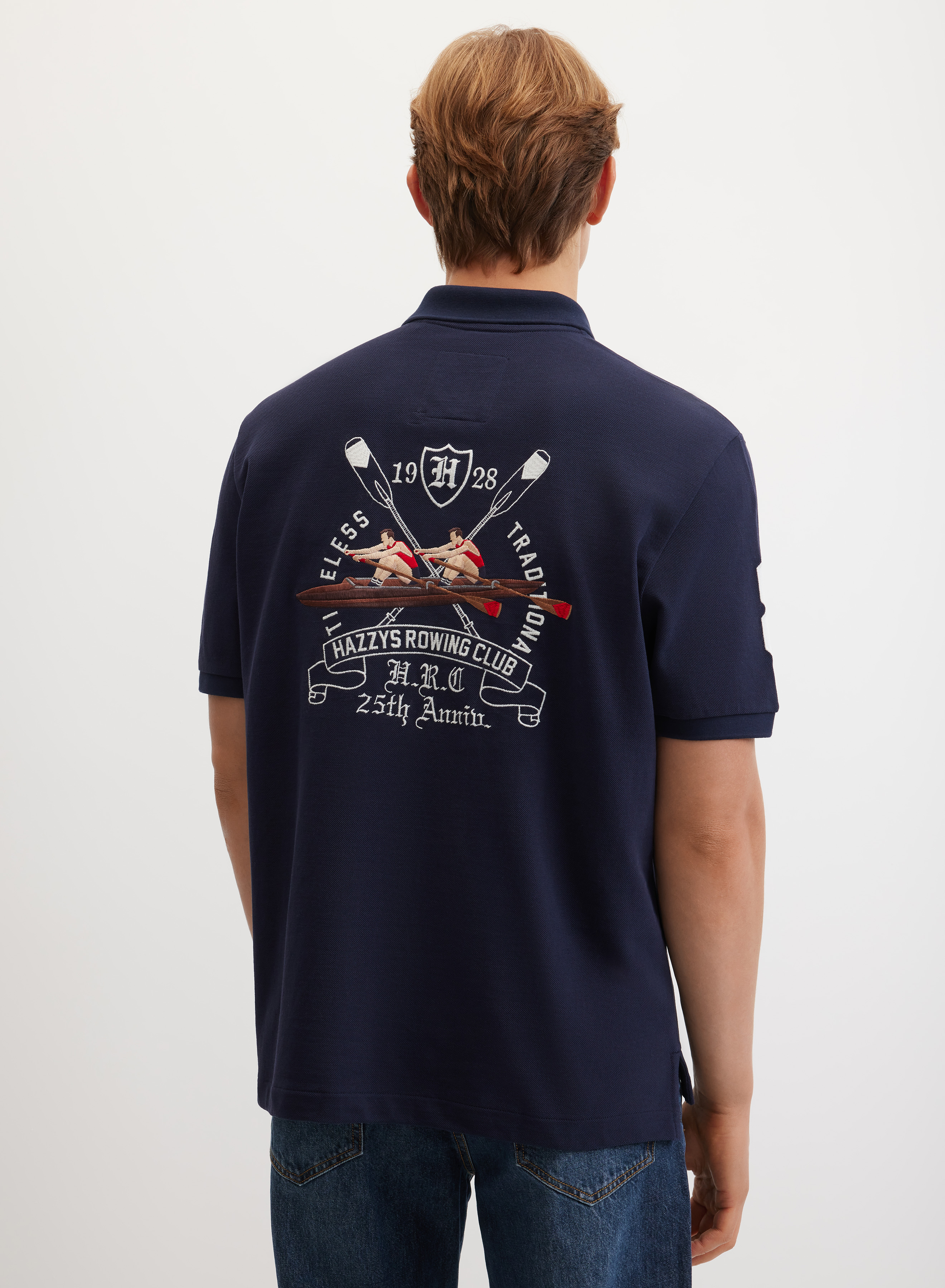 Поло с большой контрастной вышивкой - основное изображение товара