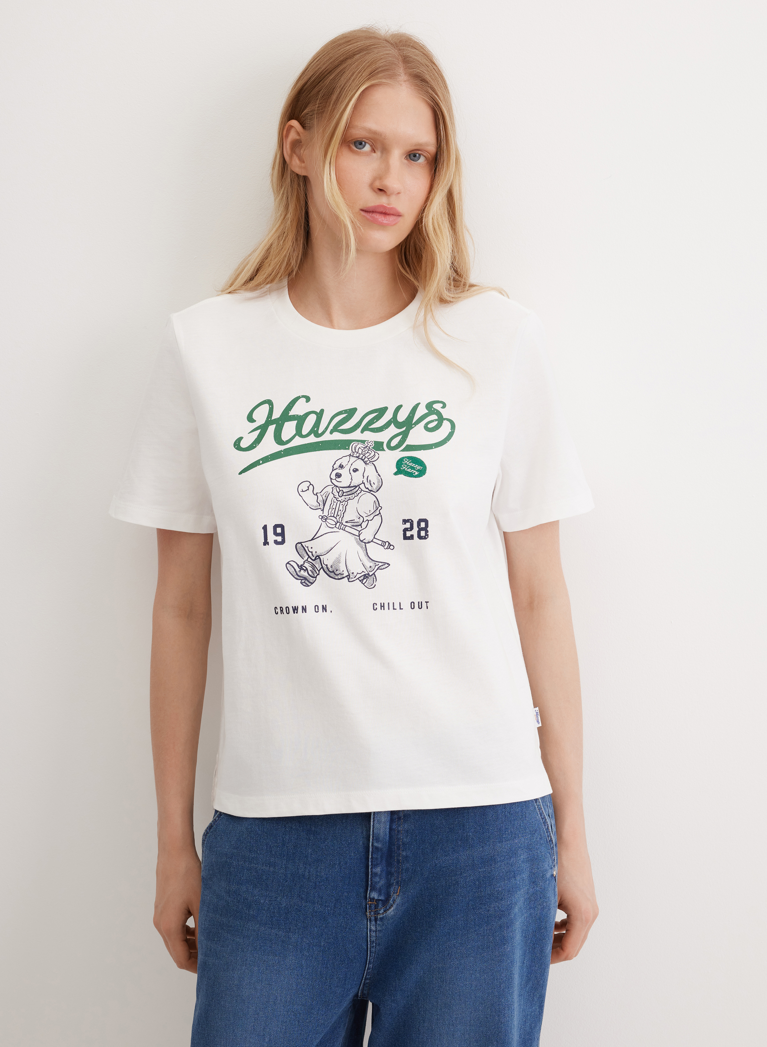 Хлопковая футболка с ярким фирменным принтом - основное изображение товара