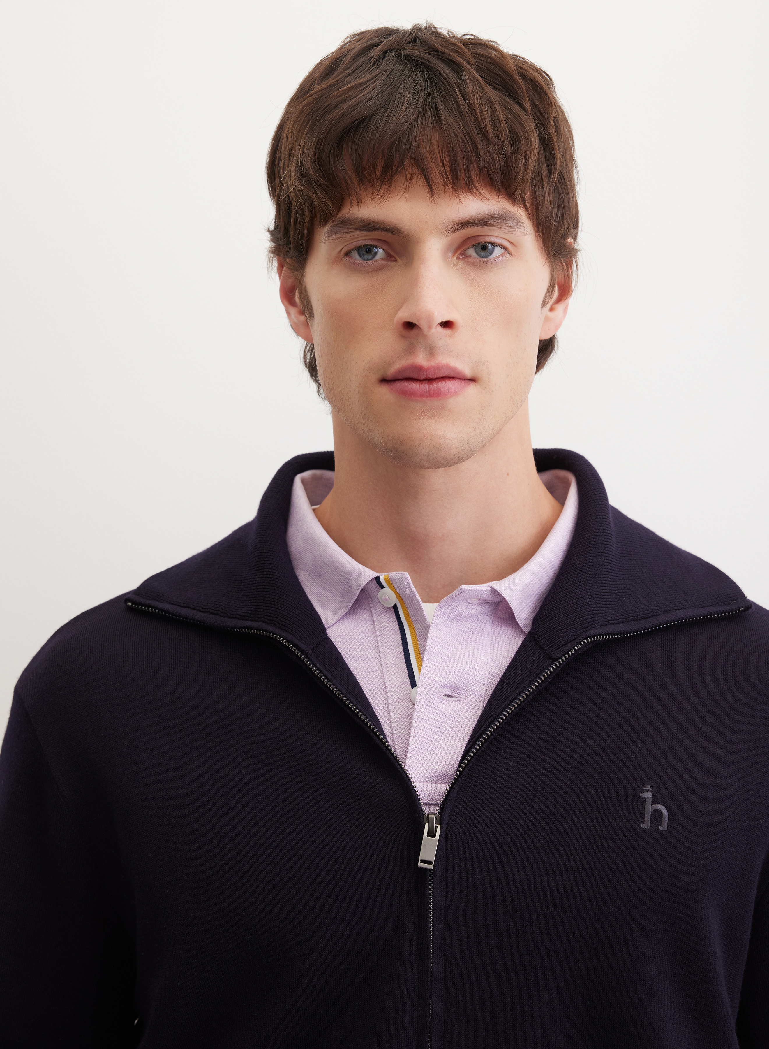 Кардиган на молнии с отложным воротником  - основное изображение товара