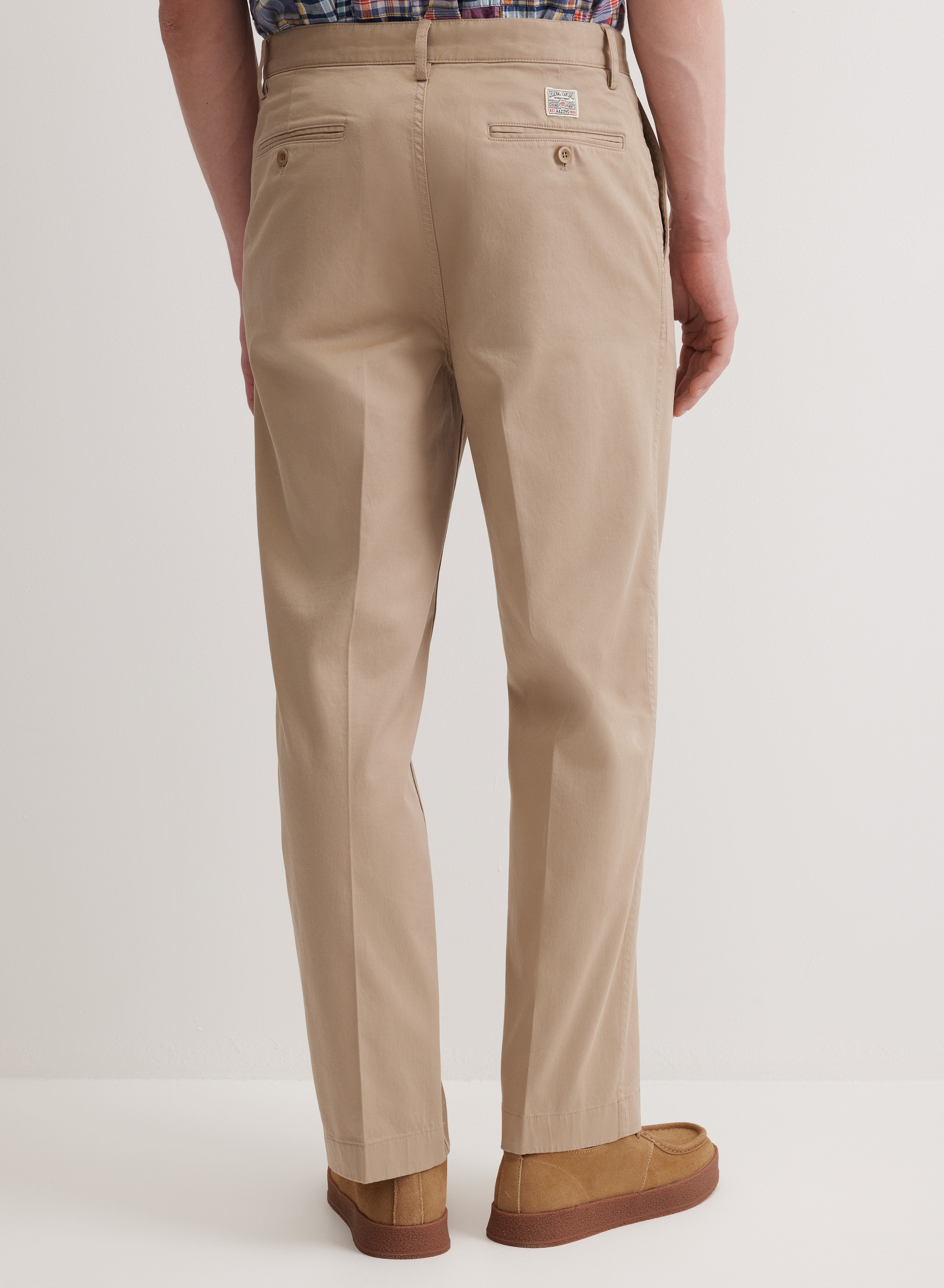 Классические прямые брюки из хлопковой ткани со стрелками  - основное изображение товара