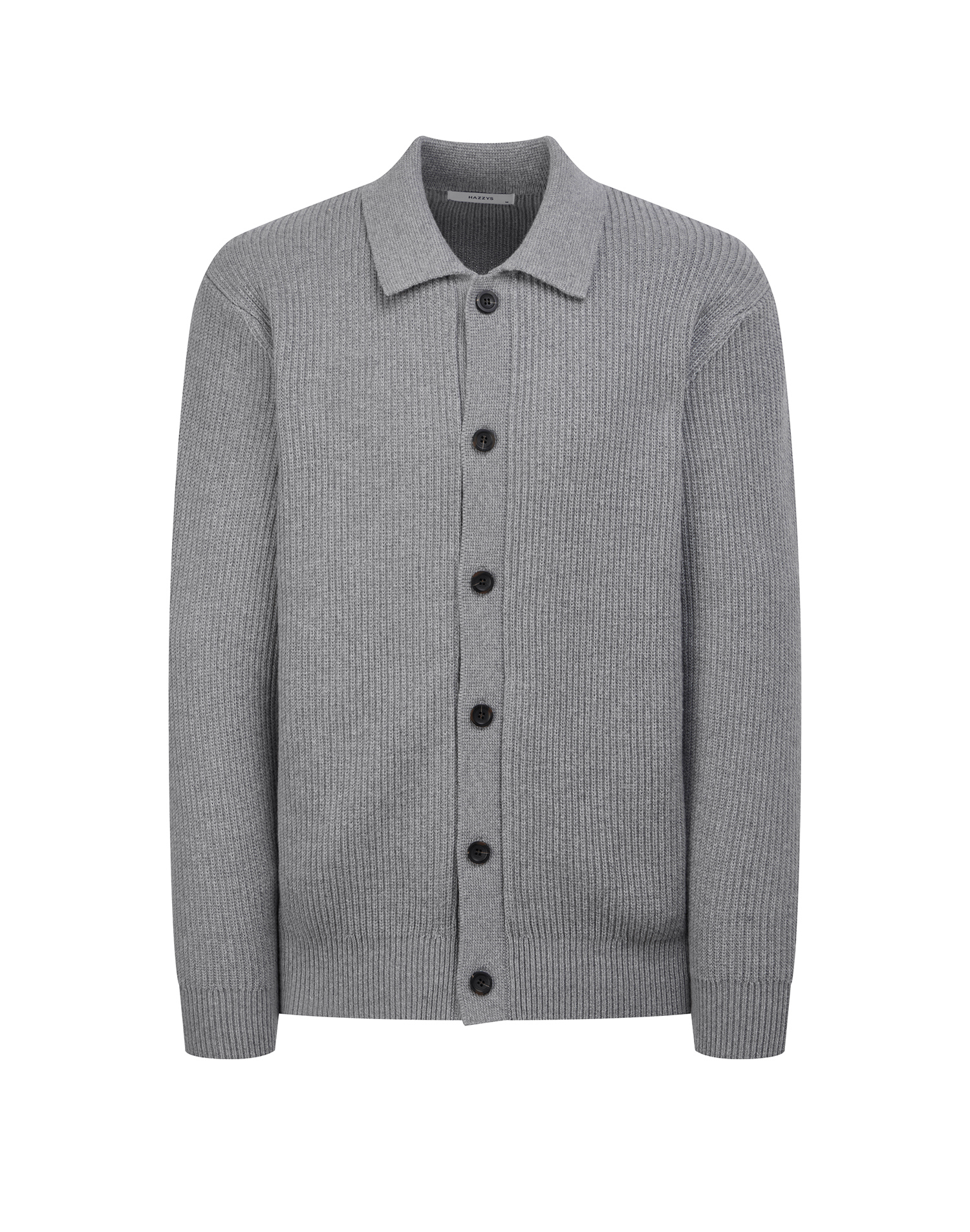 Классический кардиган с длинным рукавом и отложным воротником - основное изображение товара