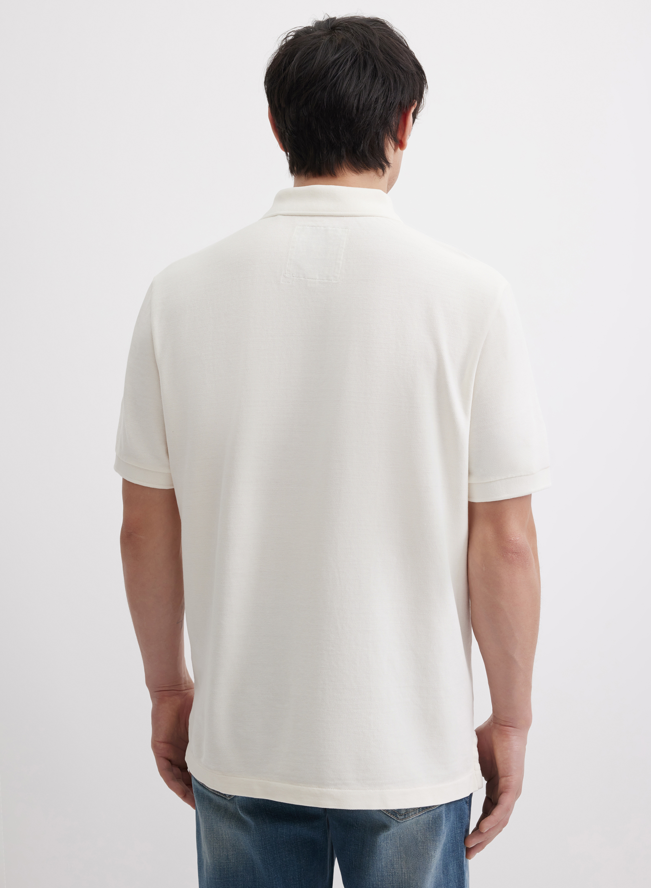 Белое поло с короткими рукавами - основное изображение товара
