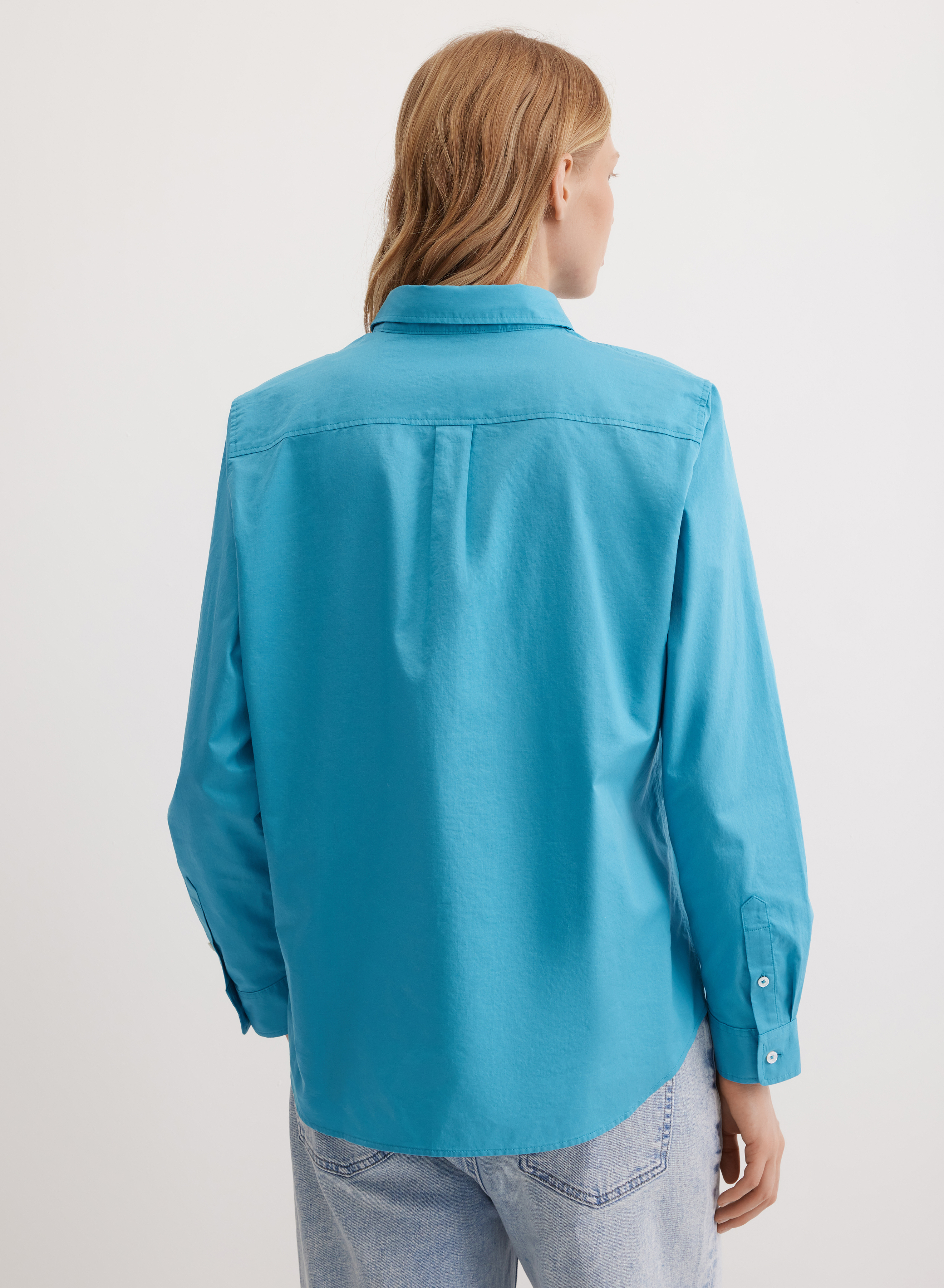 Хлопковая рубашка с контрастными пуговицами - основное изображение товара