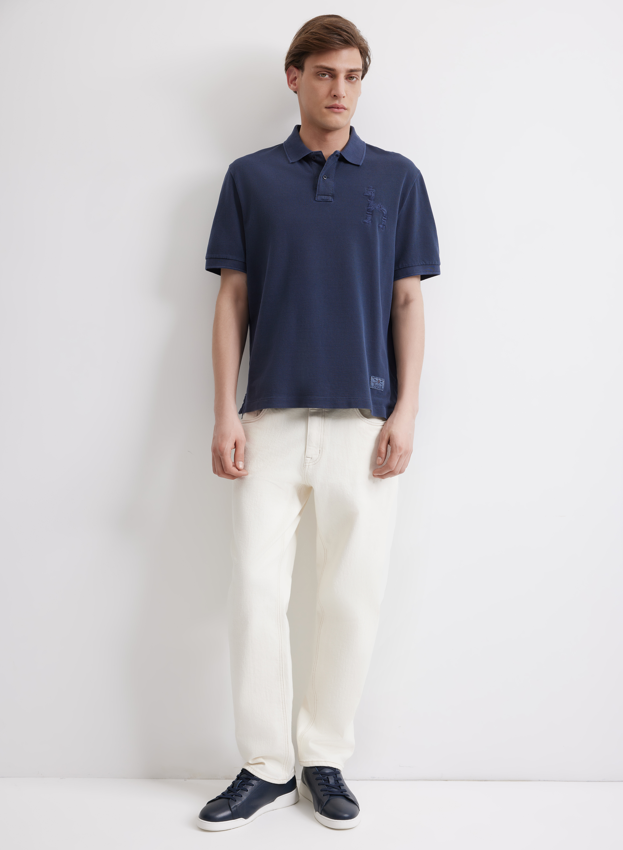 Классическое поло с вышивкой - основное изображение товара