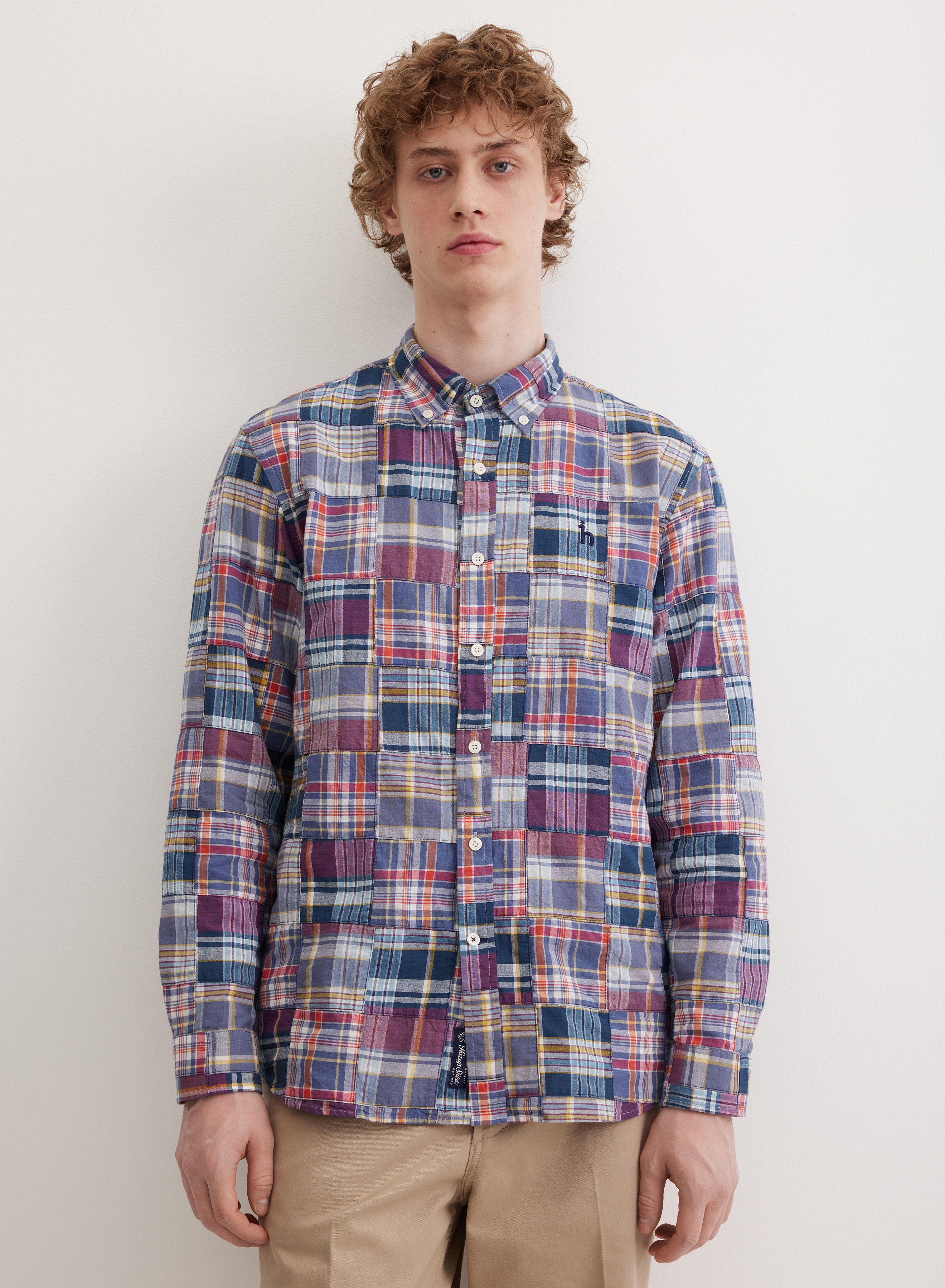 Рубашка прямого силуэта в крупную клетку - основное изображение товара