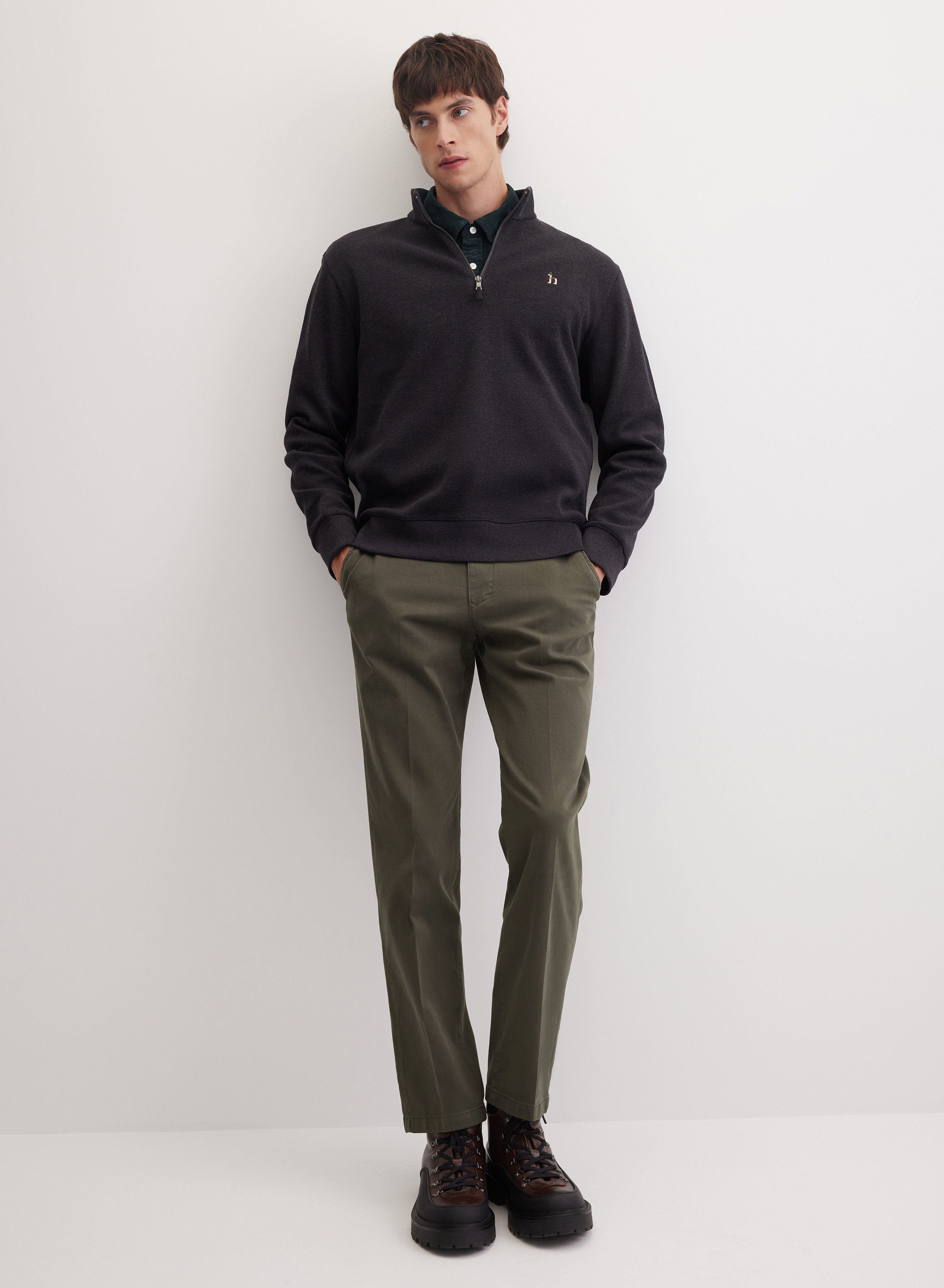 Джемпер с воротником-стойкой на молнии - основное изображение товара