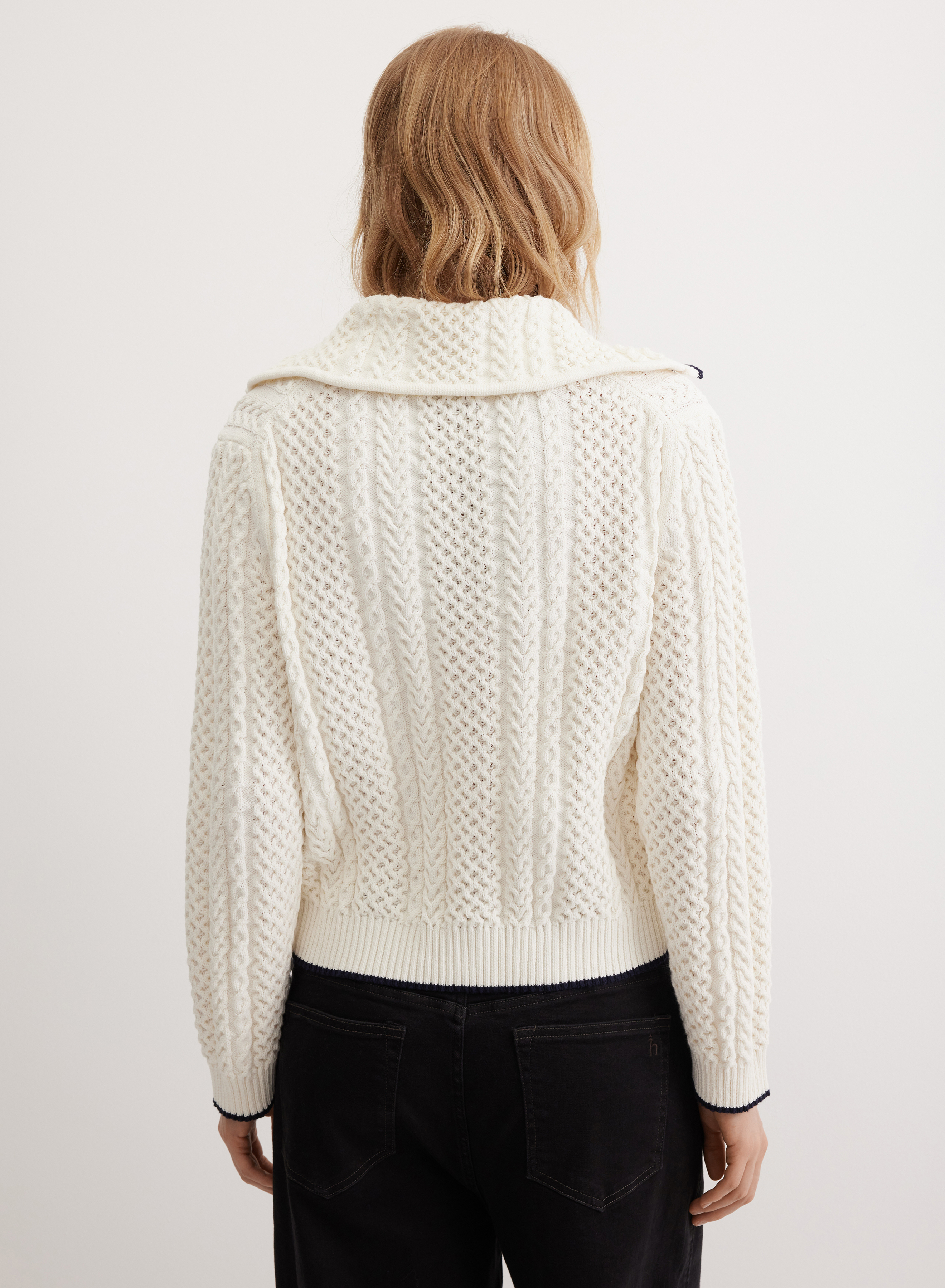 Кардиган с шалевым воротником и контрастной окантовкой  - основное изображение товара