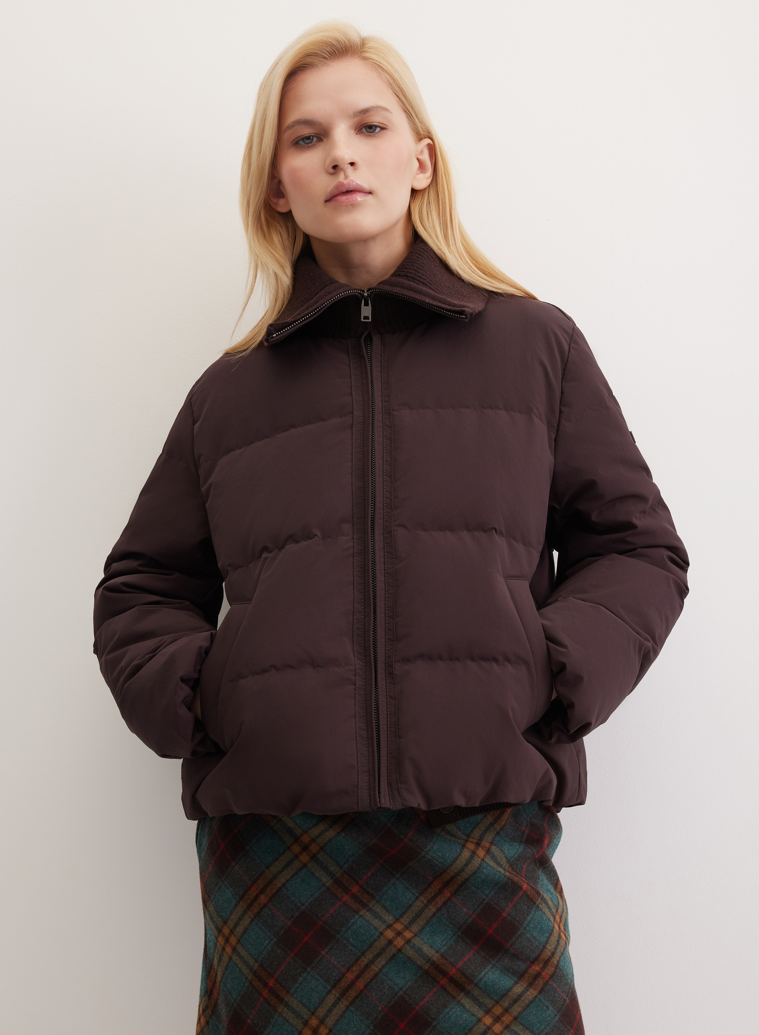 Объемный пуховик с дутыми рукавами - основное изображение товара