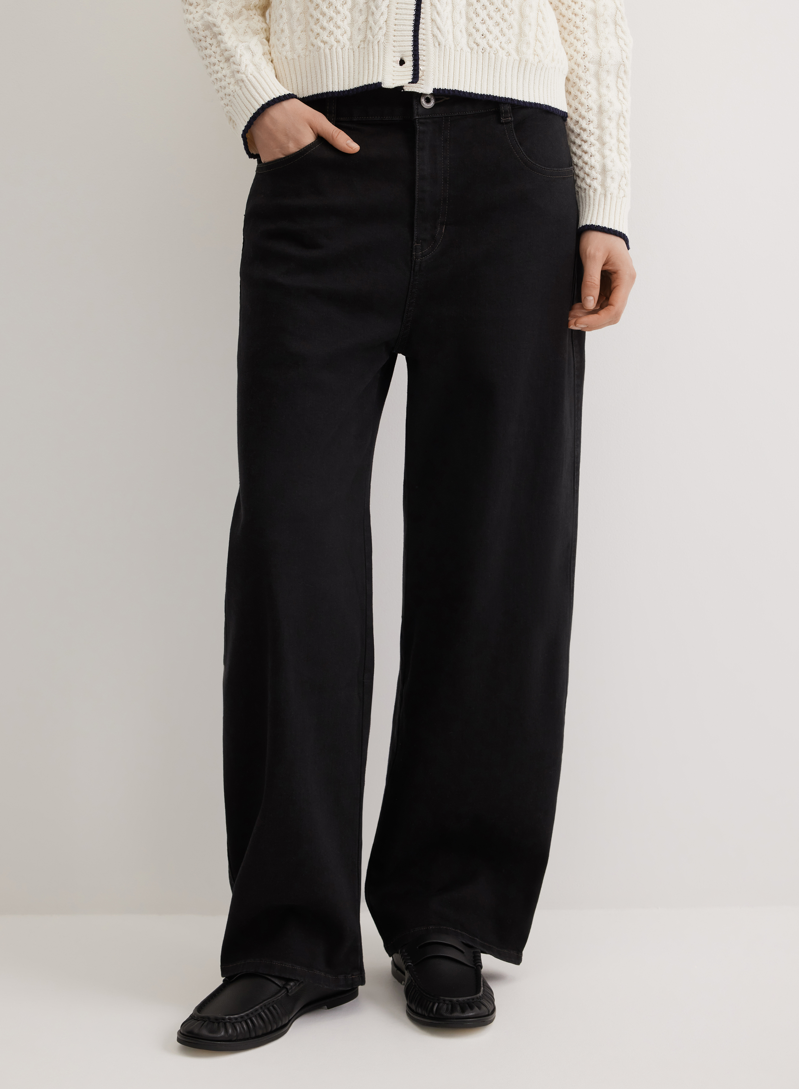 Классические джинсы с высокой посадкой - основное изображение товара