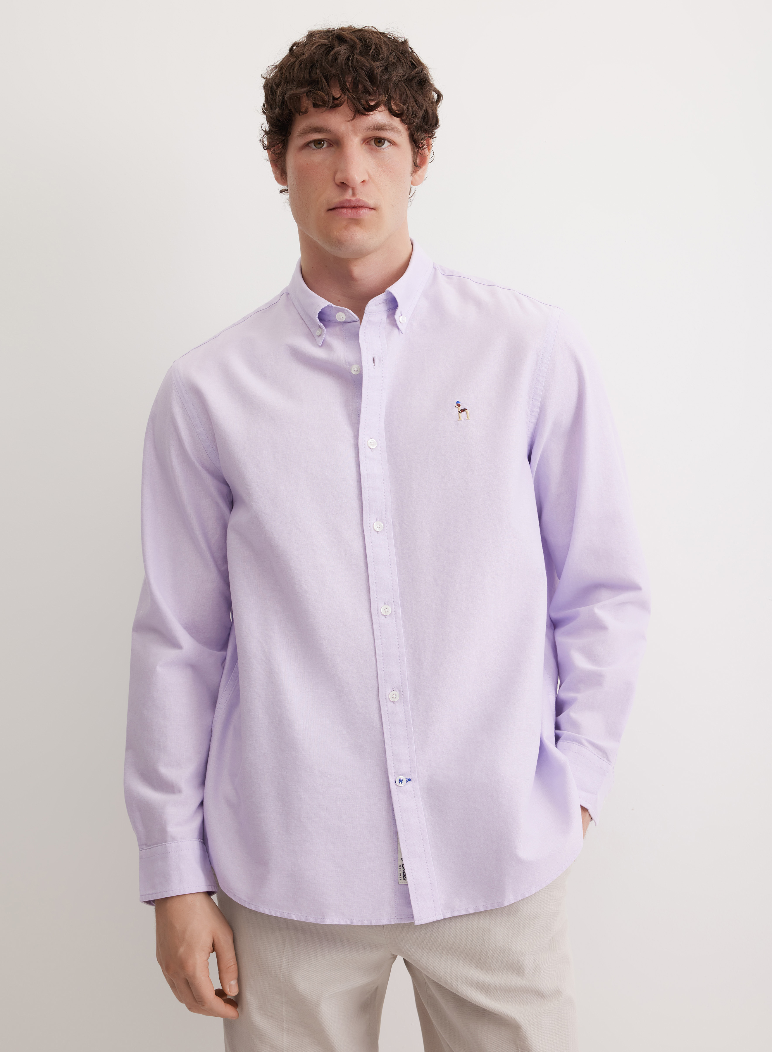 Хлопковая рубашка с фигурным низом - основное изображение товара