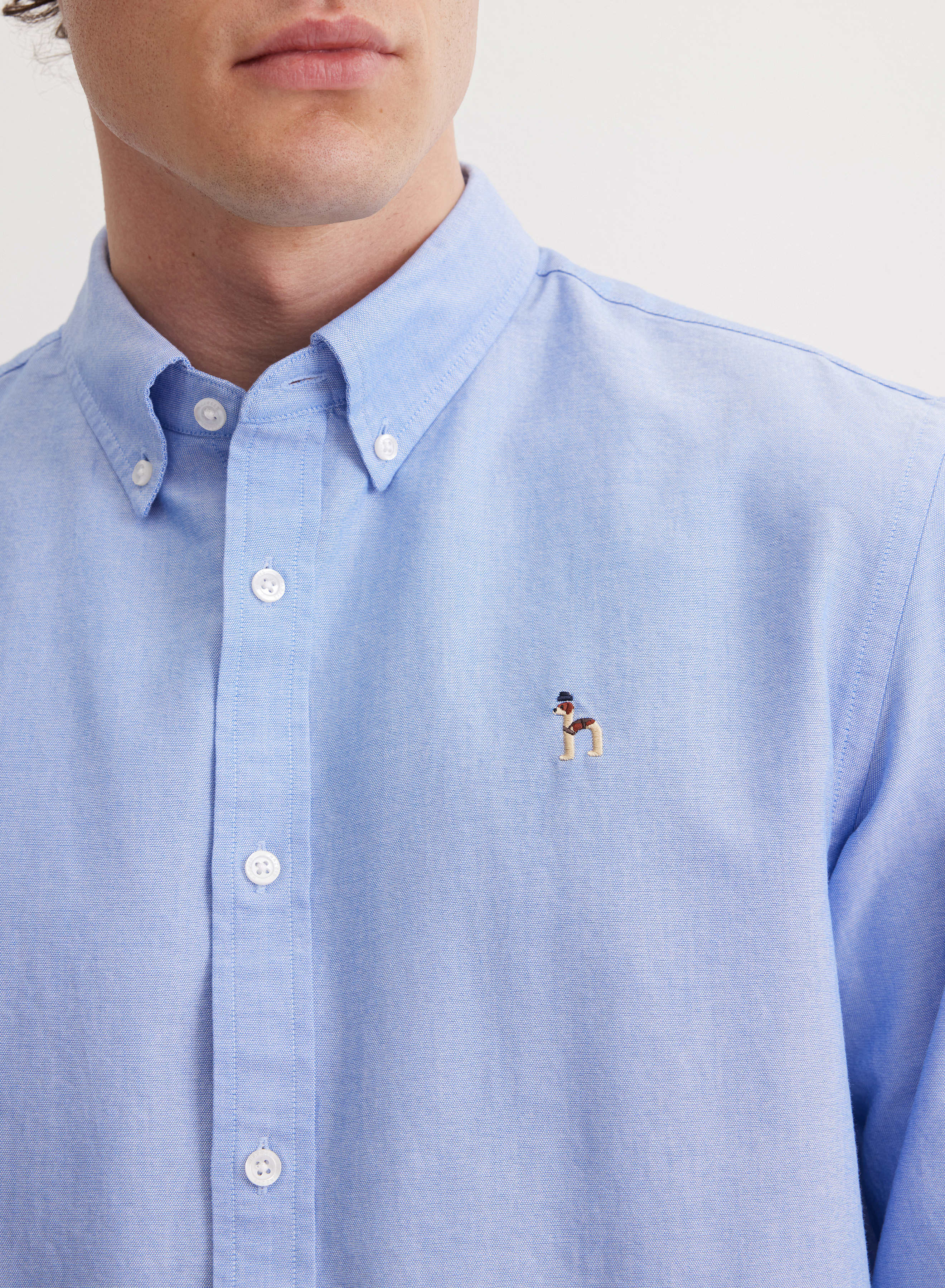 Хлопковая рубашка с фигурным низом - основное изображение товара