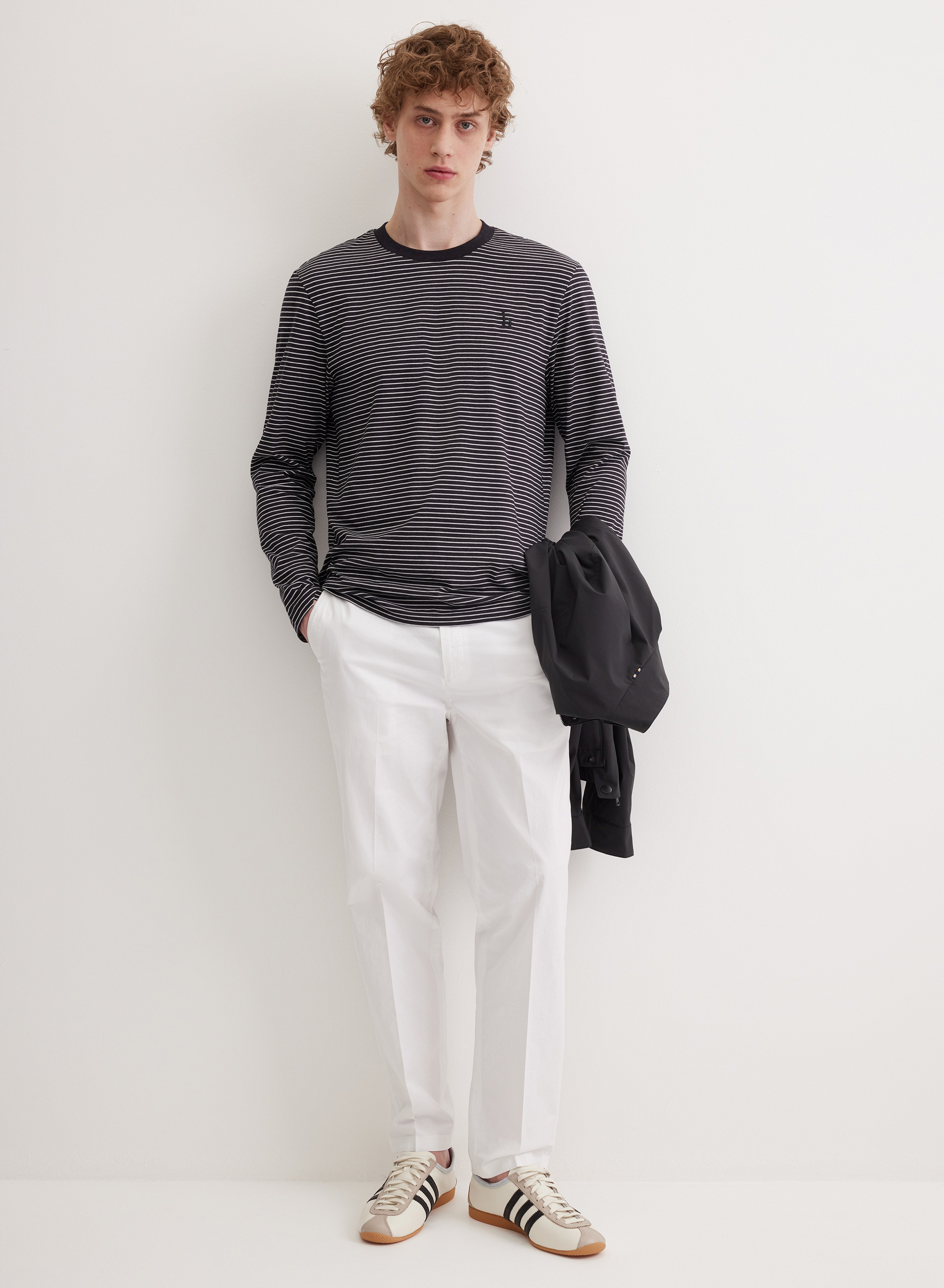 Лонгслив с контрастным принтом и длинным рукавом - основное изображение товара