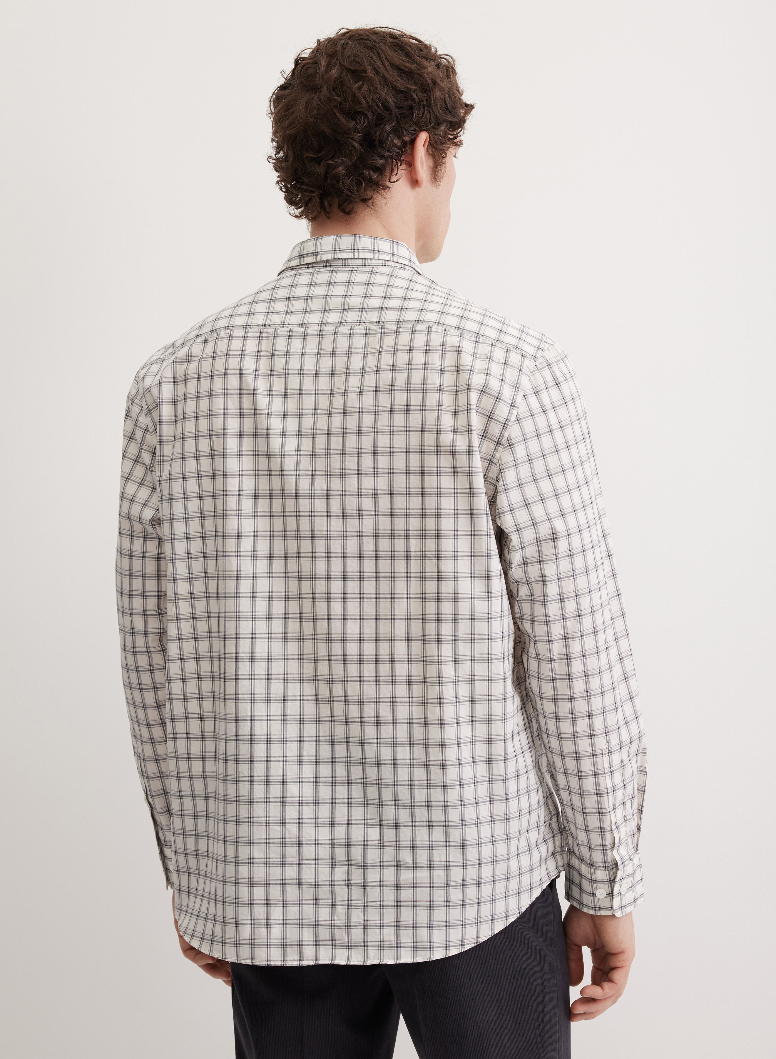 Хлопковая рубашка прямого силуэта в контрастную клетку - основное изображение товара