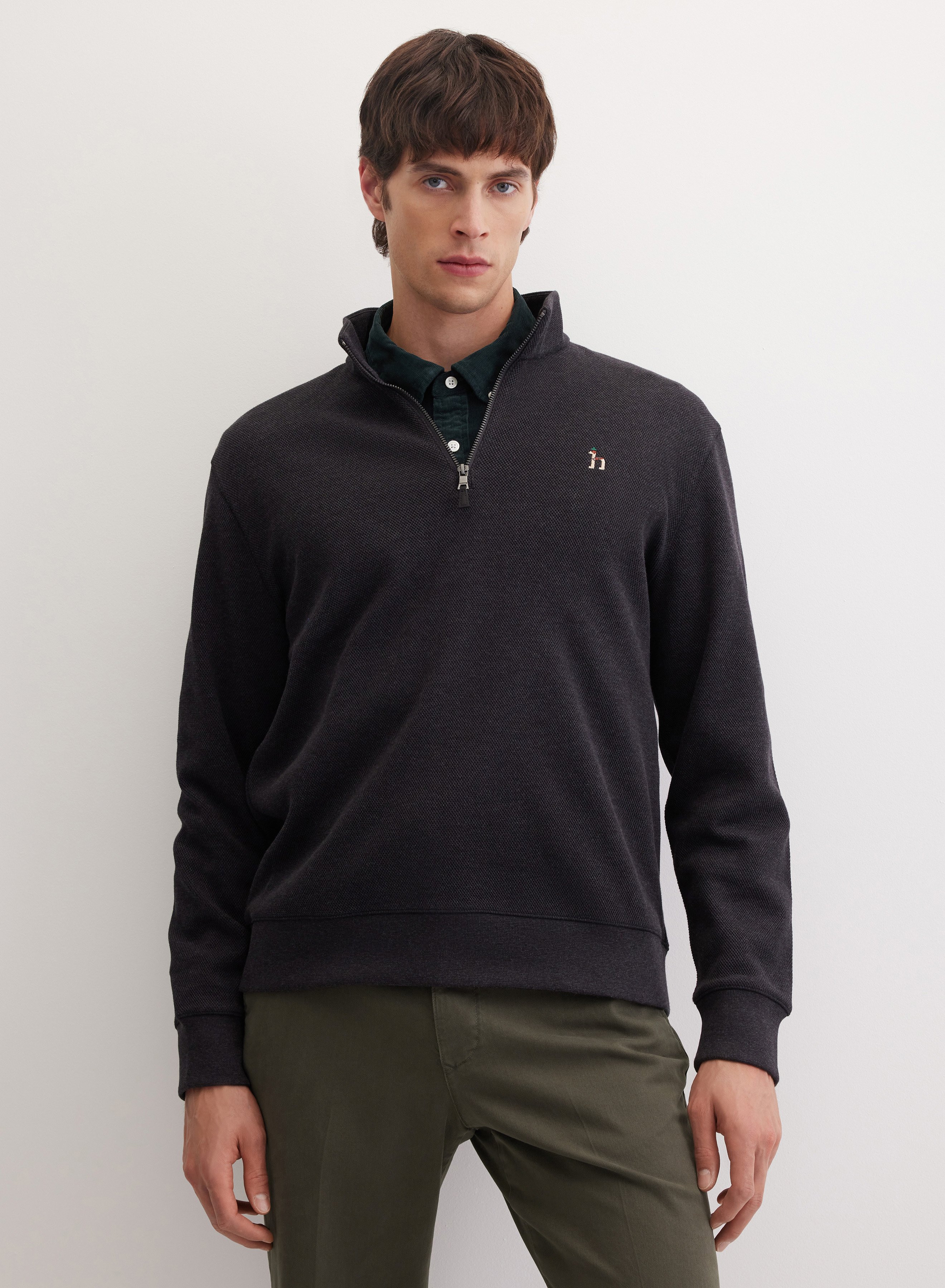 Джемпер с воротником-стойкой на молнии - основное изображение товара