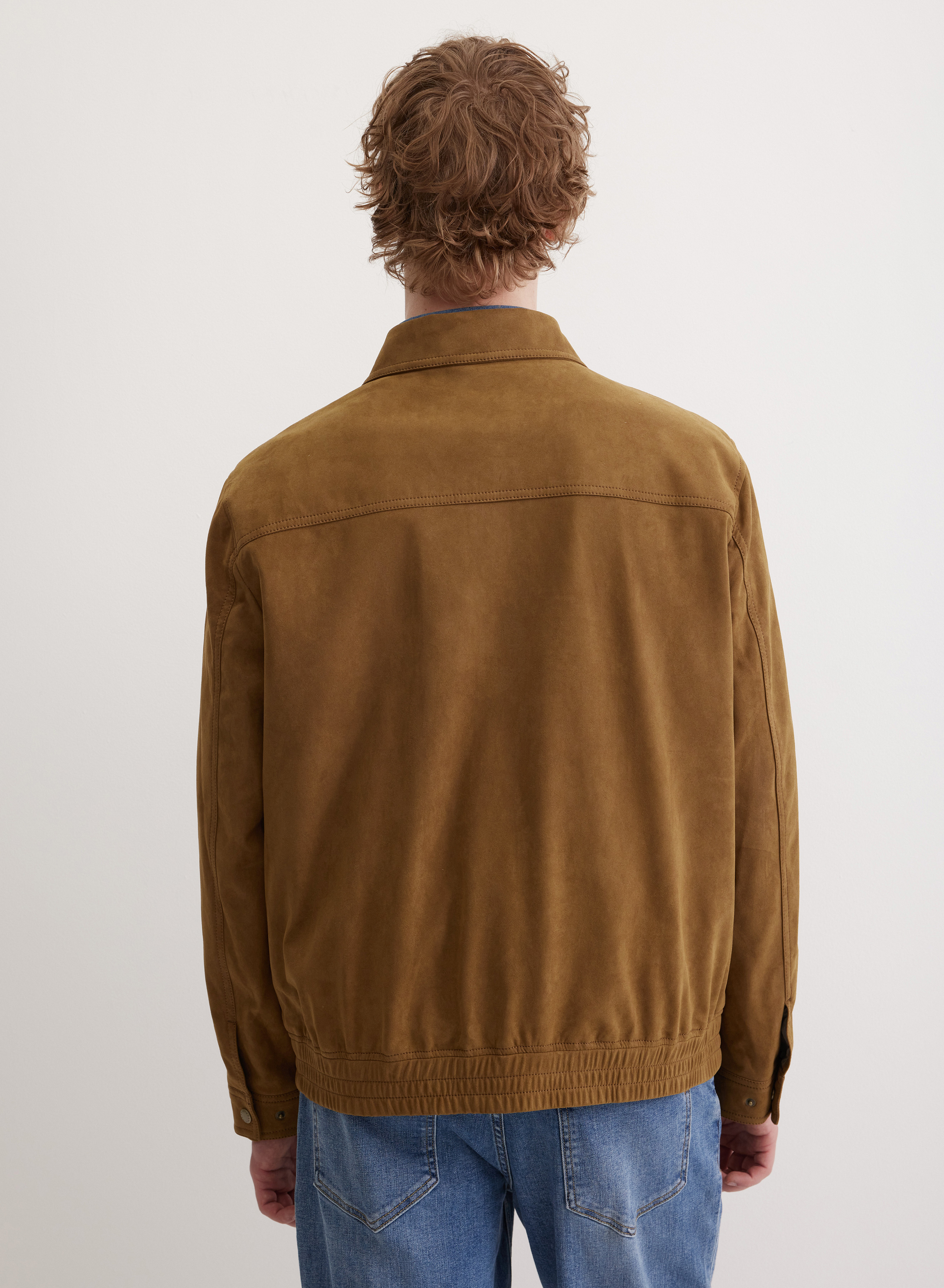 Удлиненная куртка на молнии с отложным воротником - основное изображение товара