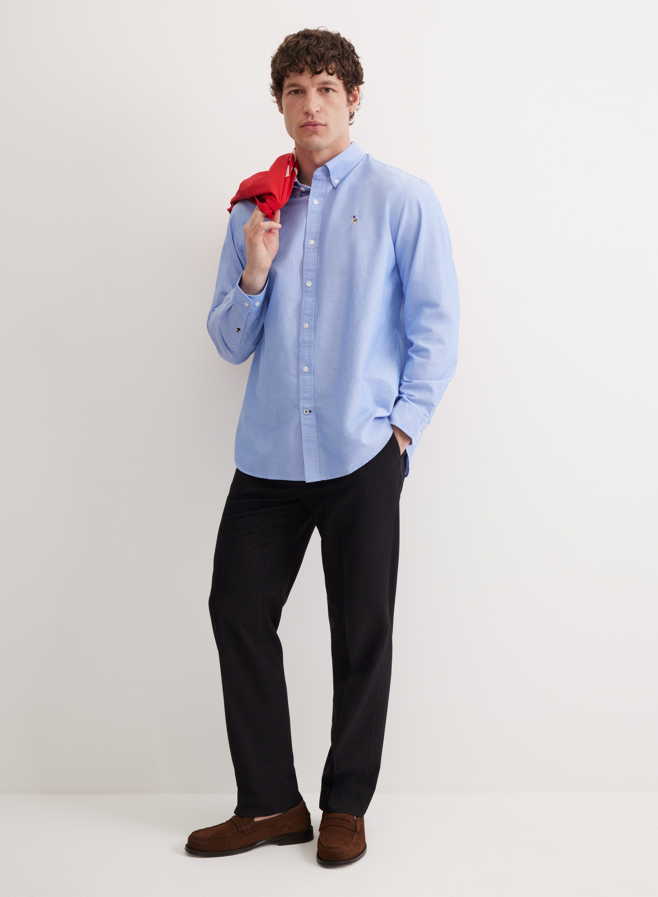 Хлопковая рубашка с фигурным низом - основное изображение товара