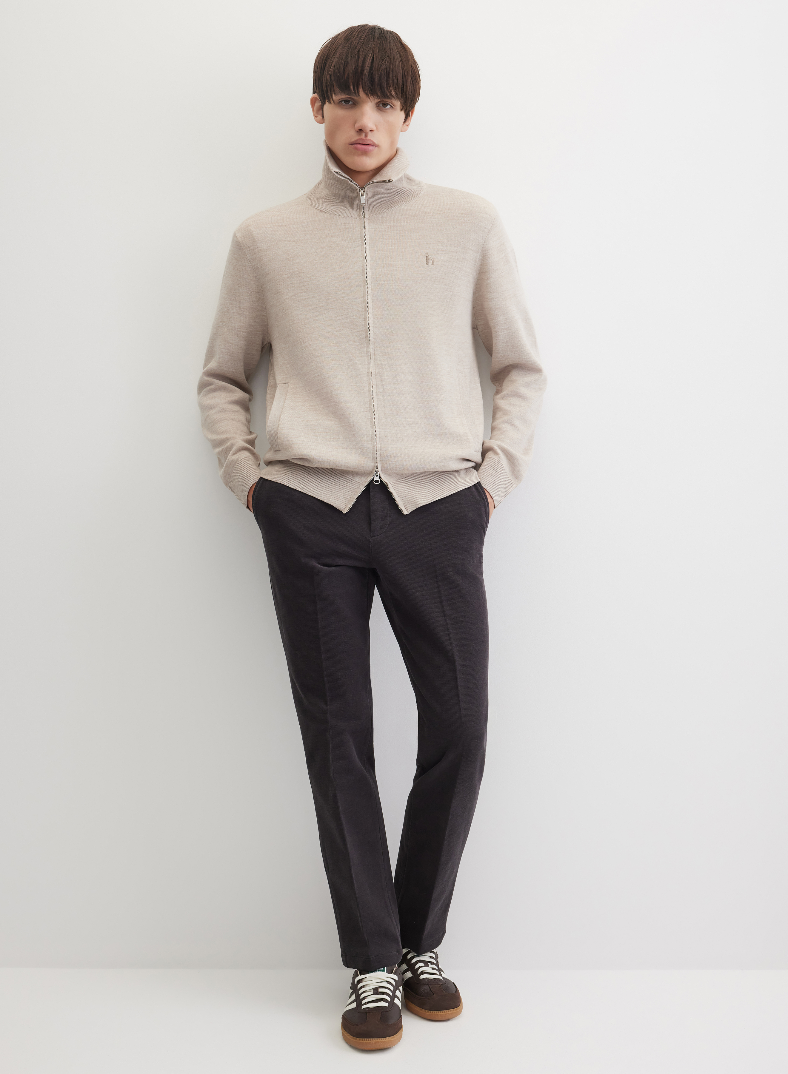 Кардиган свободного кроя с застежкой на молнии  - основное изображение товара