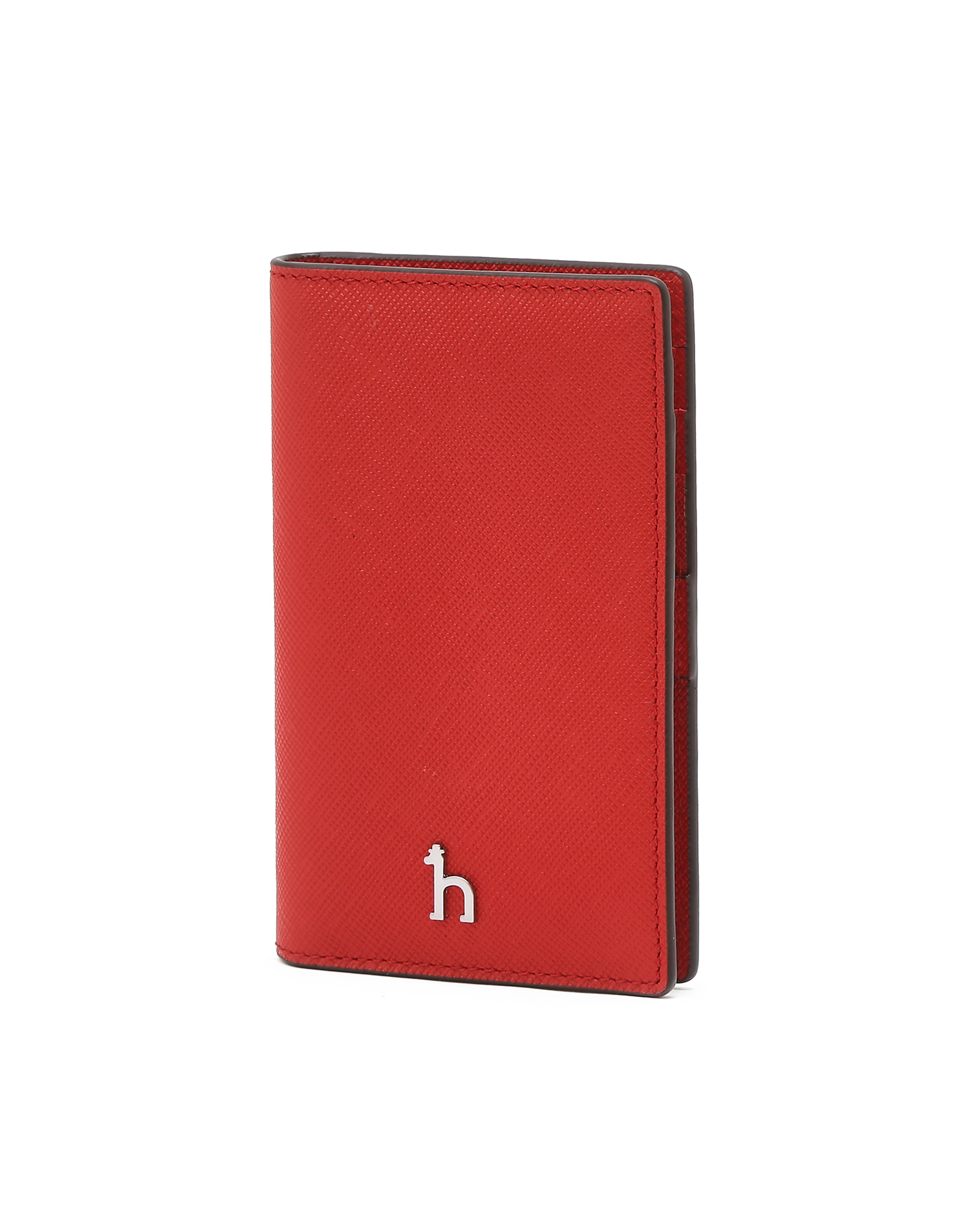 Красное кожаное портмоне с логотипом  - основное изображение товара