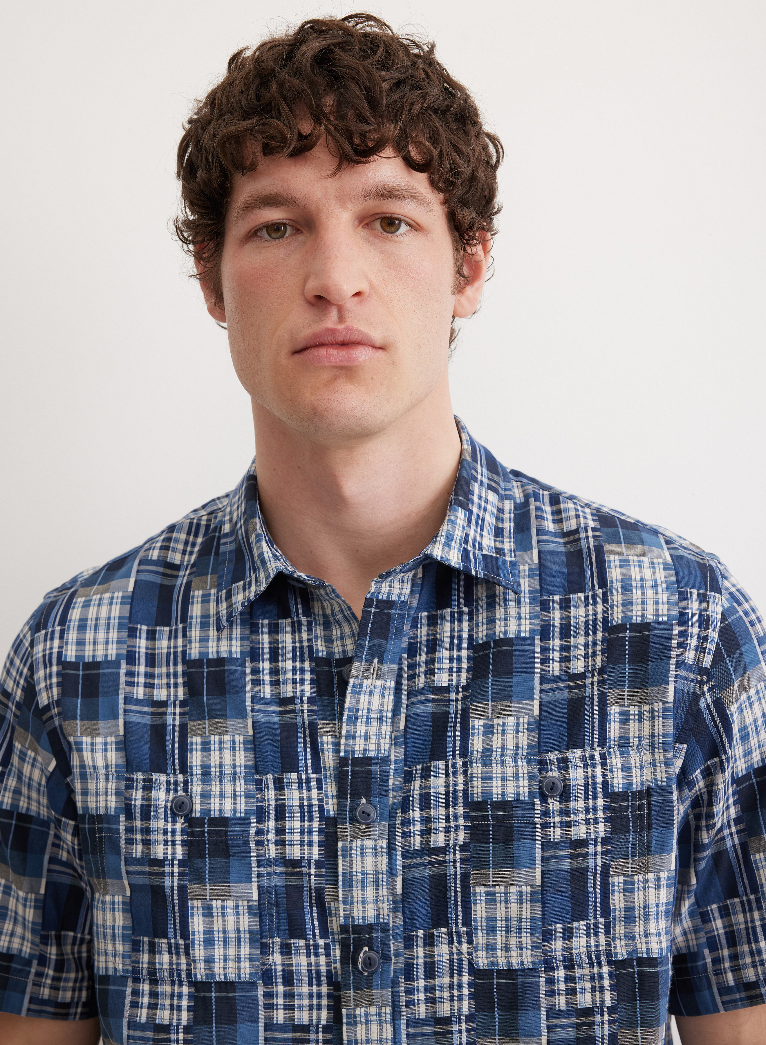 Рубашка прямого силуэта в крупную клетку - основное изображение товара